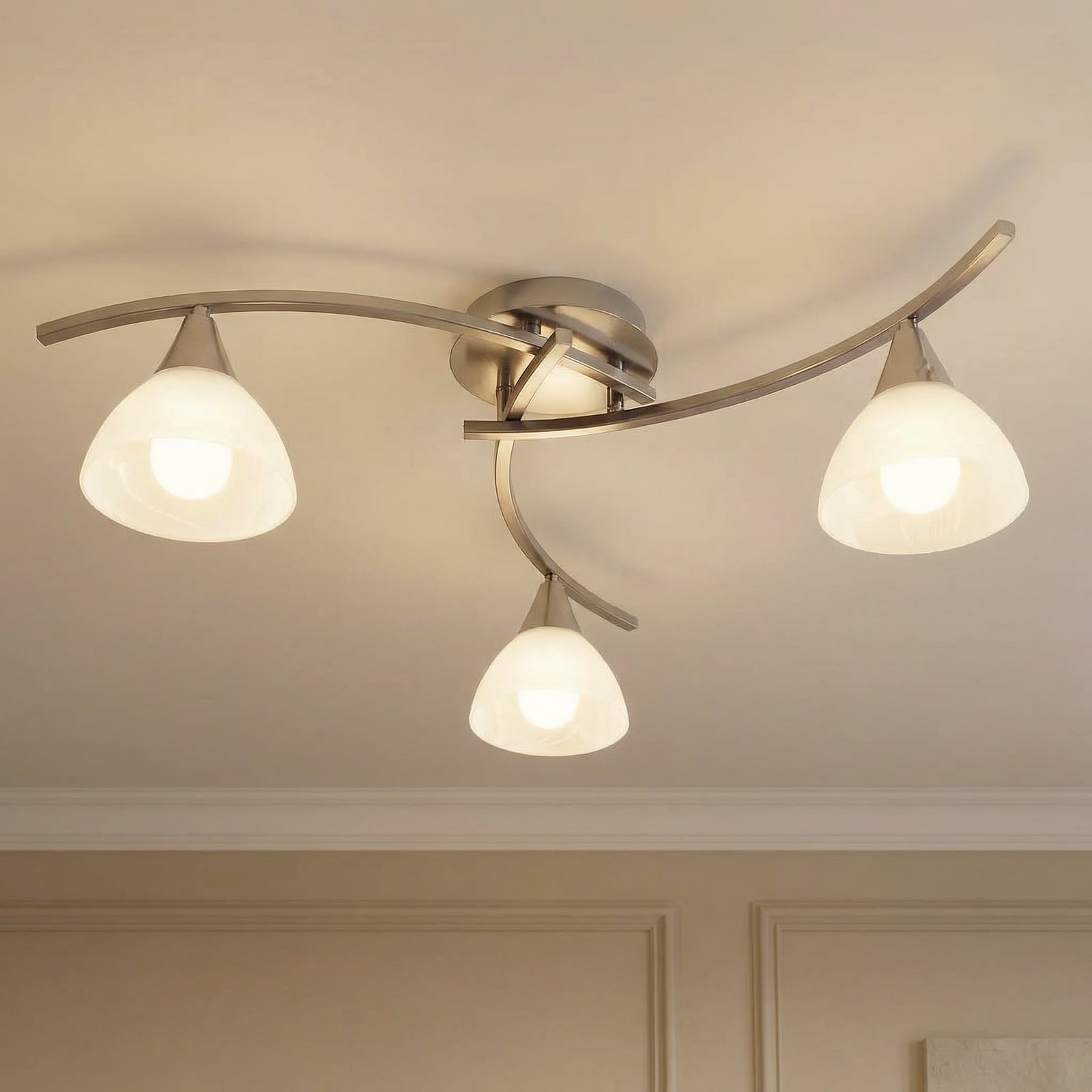 Della 3 Plafonnier Nickel - Lindby