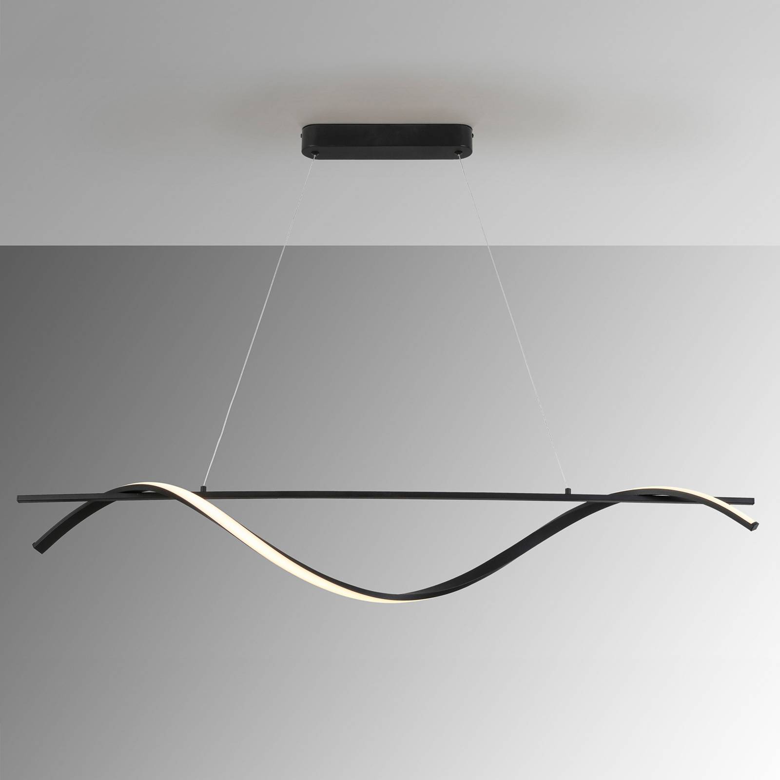 Lampa wisząca Boa LED, czarny mat, metal