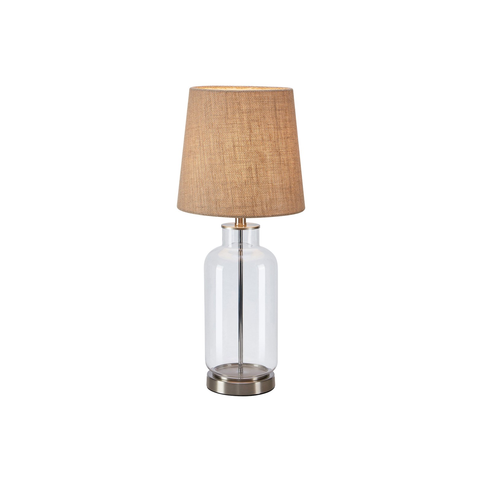 Stolná lampa Costero, transparentná/prírodná, 61,5 cm