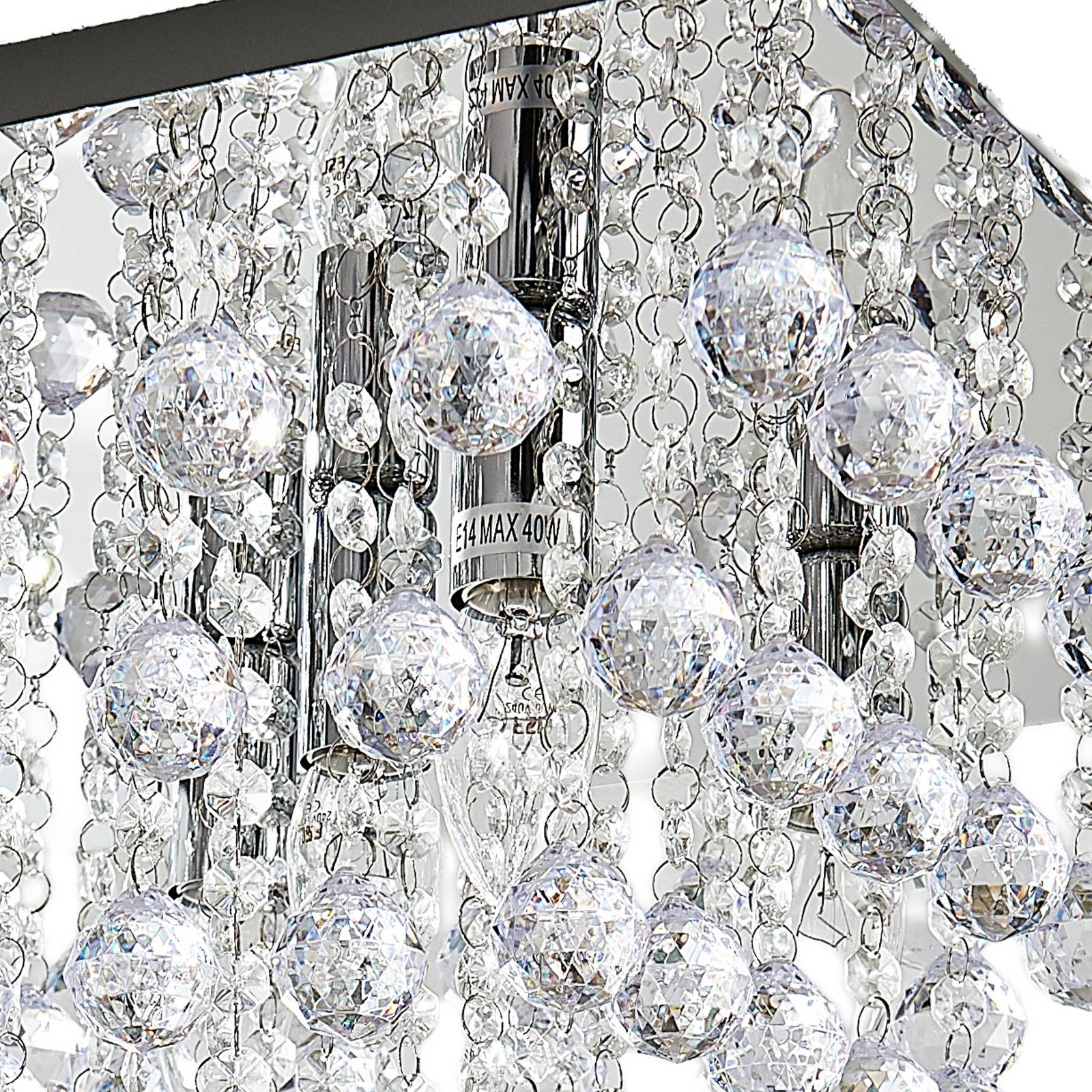 Lampa sufitowa Lindby Annica, kątowa, chrom, metal, 42cm