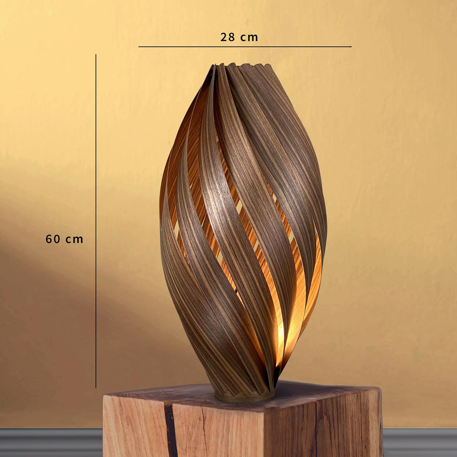 Gofurnit Ardere lámpara mesa, nogal, alto 60 cm