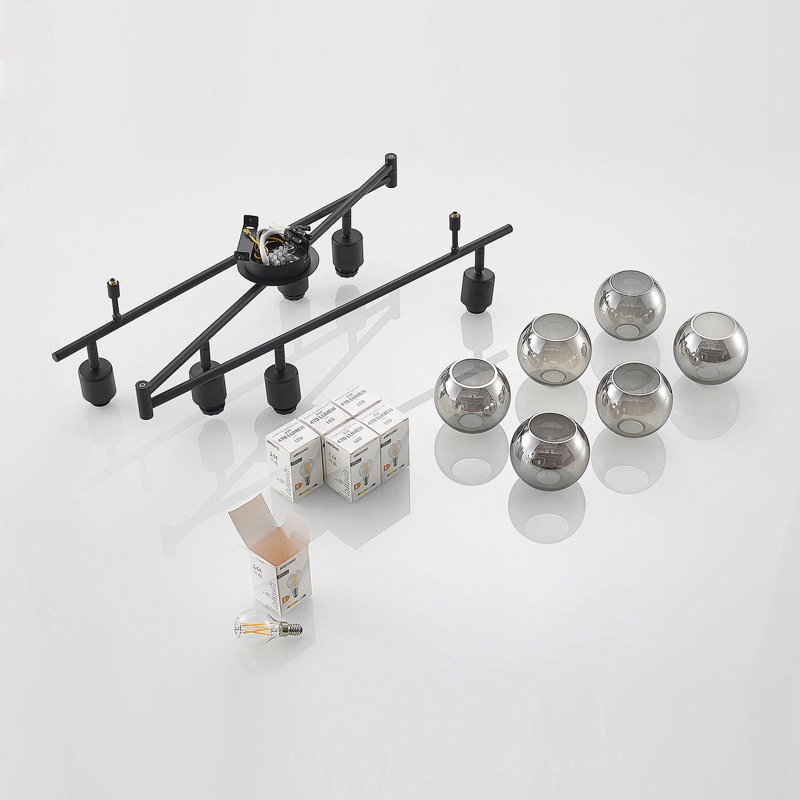 Eridia 6 Stropní Lampa Black - Lindby