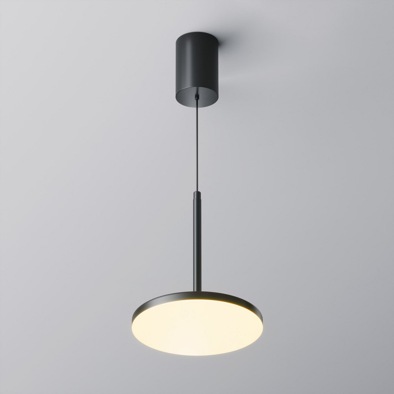 Maytoni LED hanglamp Plato, zwart, Ø 18,5cm, aluminium