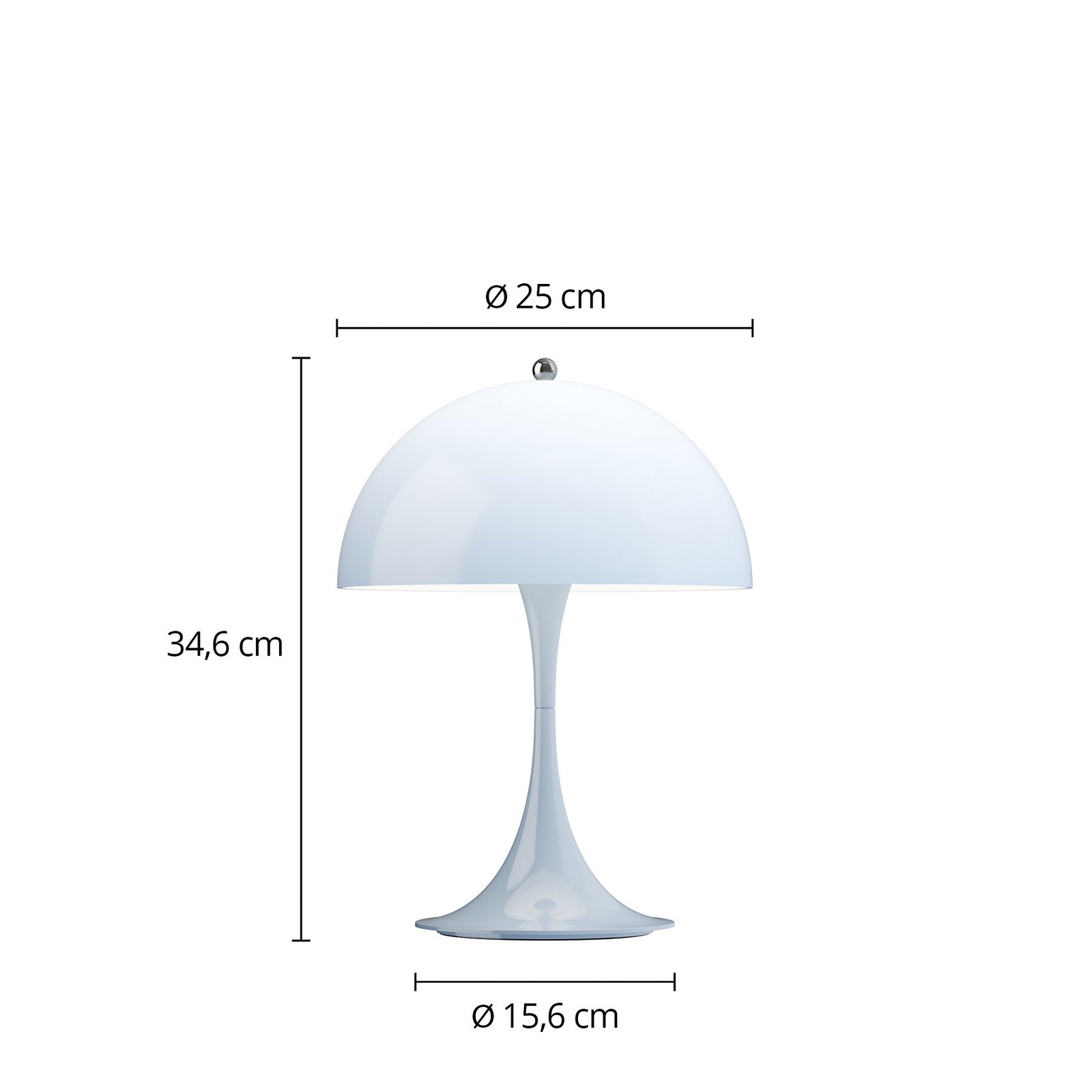 Panthella 250 portable bordlampe lyseblå - Louis Poulsen
