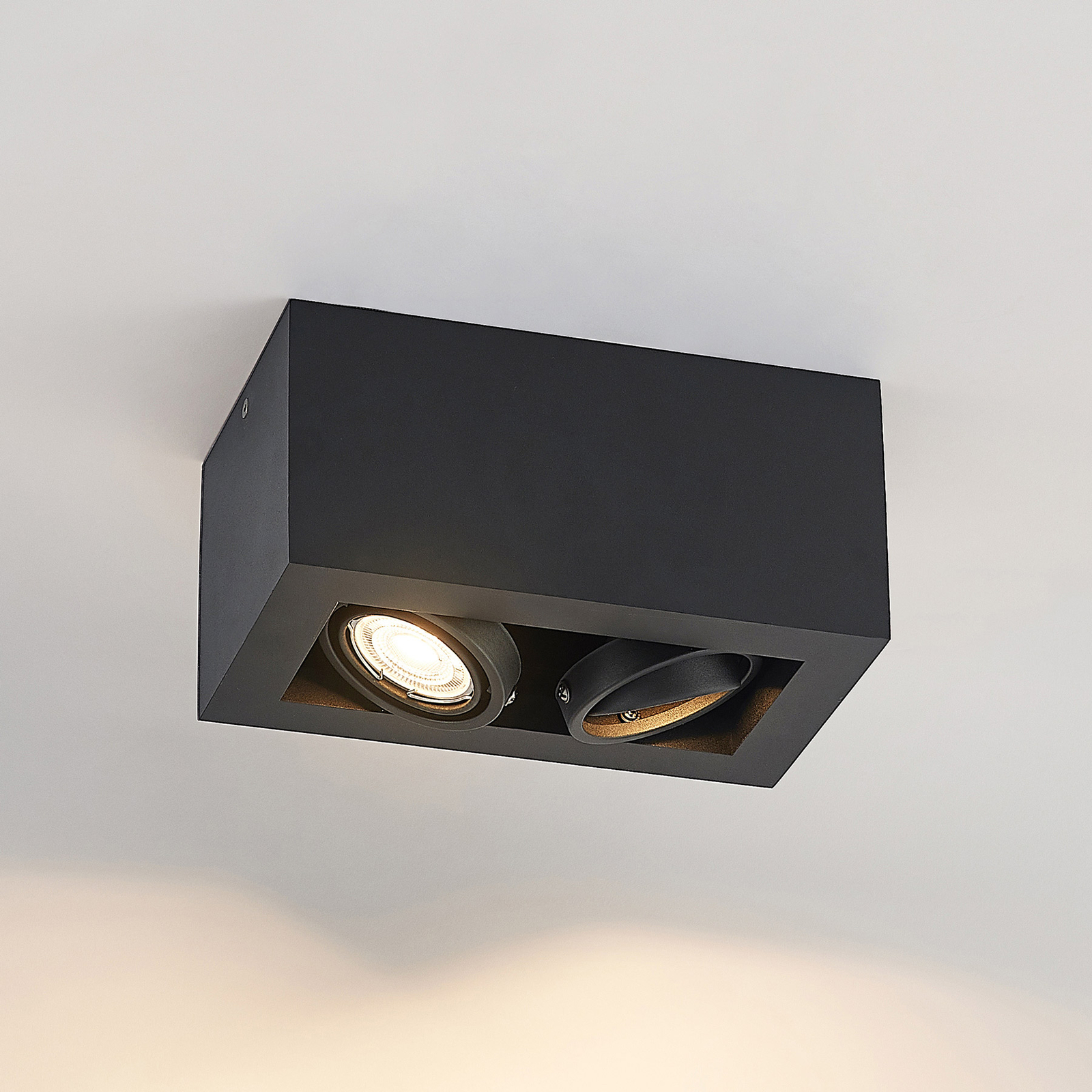 Arcchio Giyan surface-mounted light, 2-bulb, black