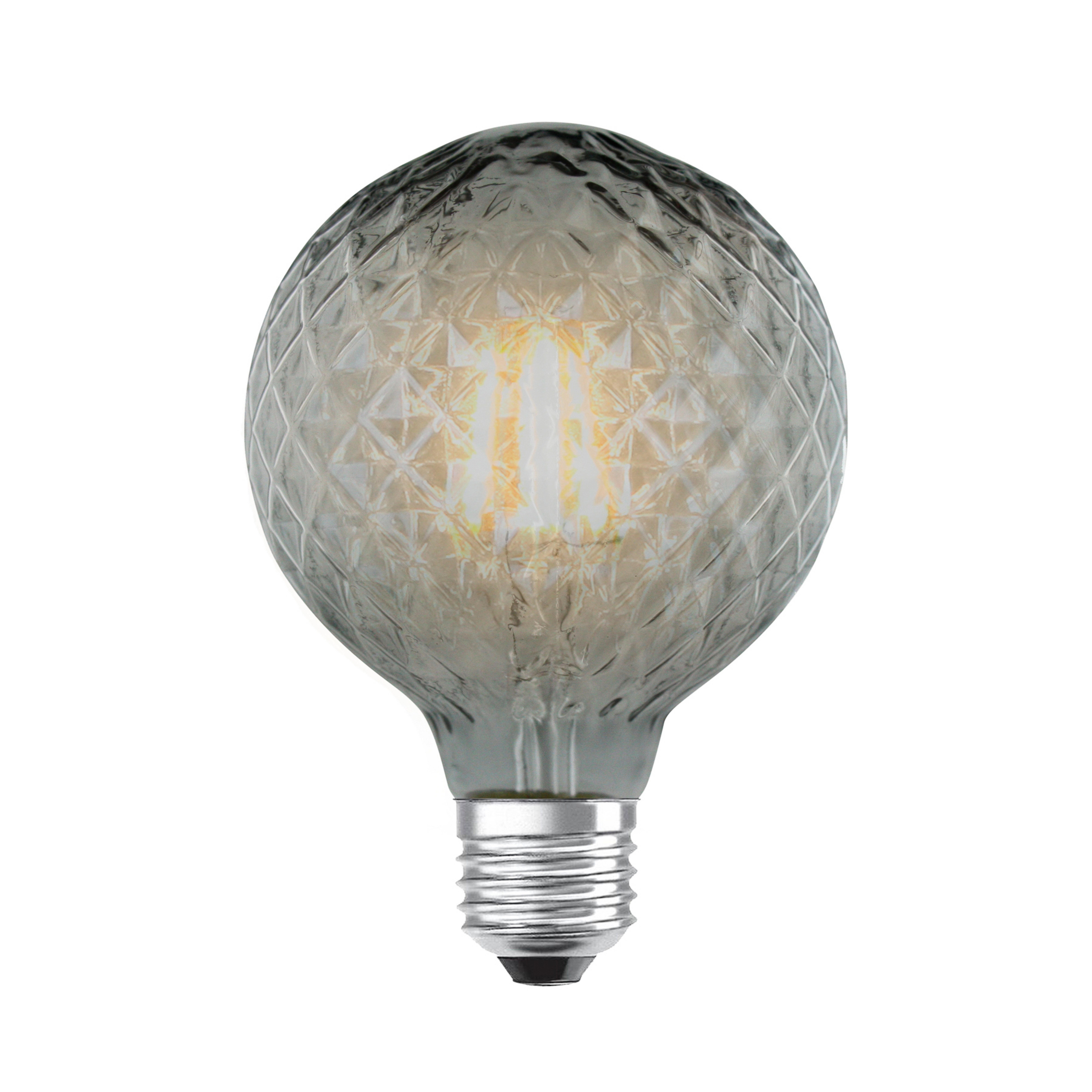 Λαμπτήρας LED Lucande E27 G95 4W 1.800K dimmable καπνός