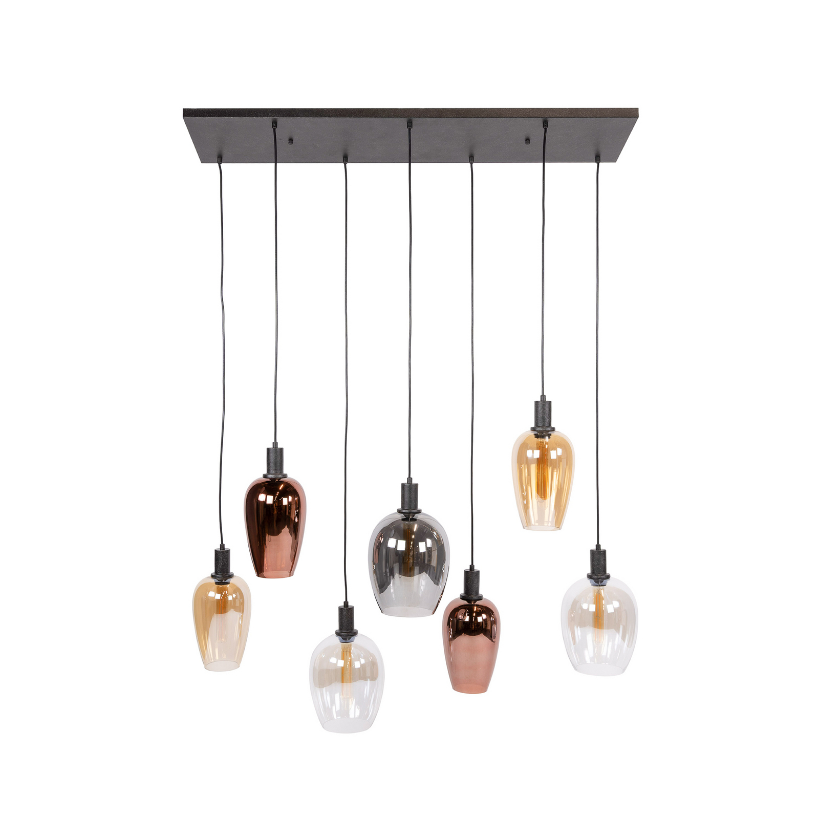 Pendelleuchte Amfora, schwarz/mehrfarbig, Glas, 120 cm Pendelleuchte Amfora, schwarz/mehrfarbig, Glas, 120 cm