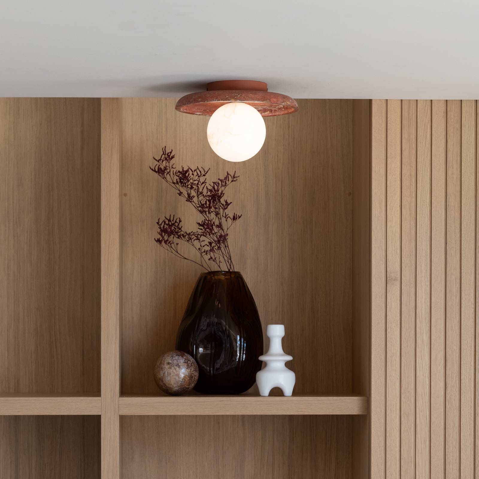 IT´S ABOUT ROMI IT'S ABOUT ROMI Plafondlamp Tivoli terra, Ø 25 cm, travertijn