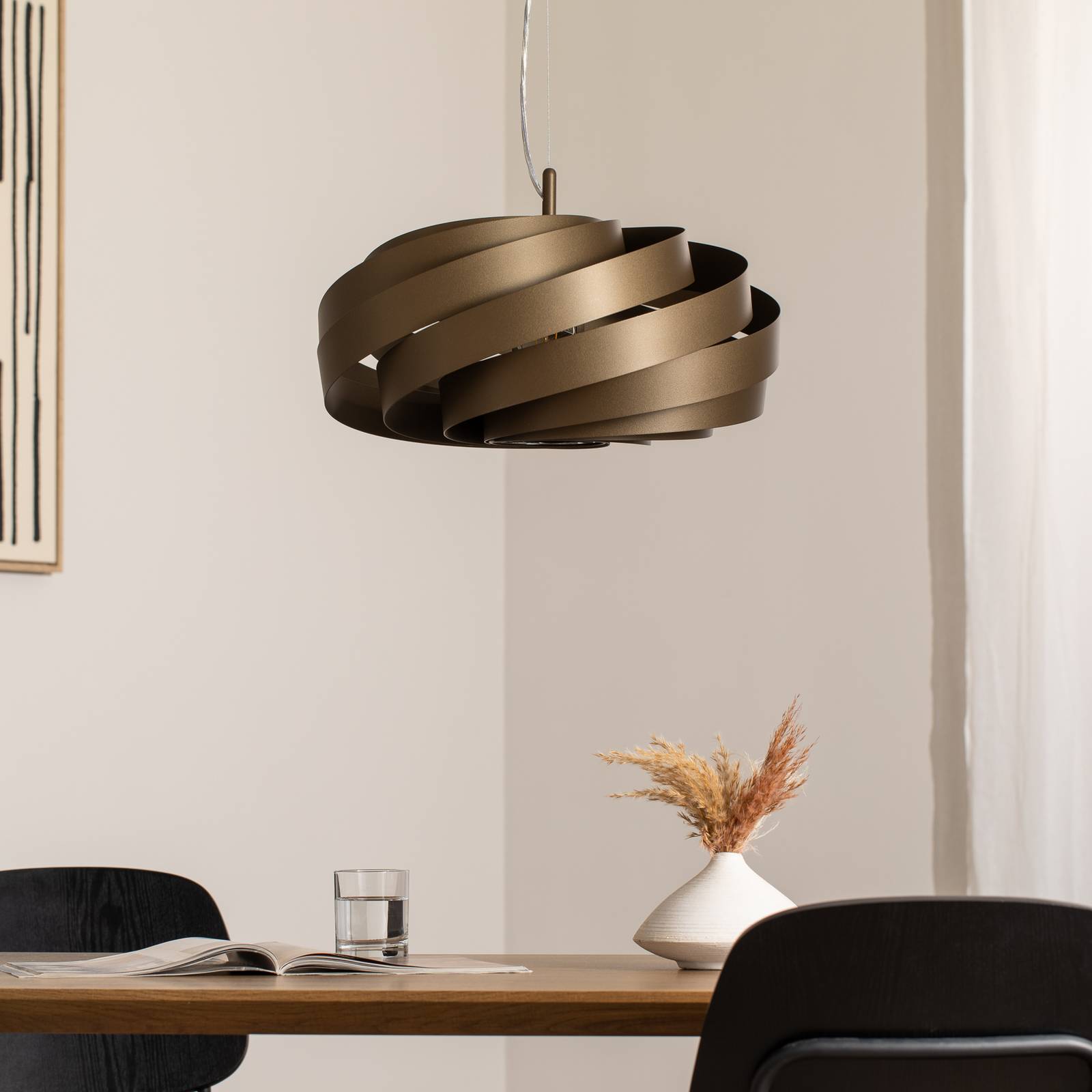 Lampa wisząca Vento, kawowy brąz, Ø 50 cm