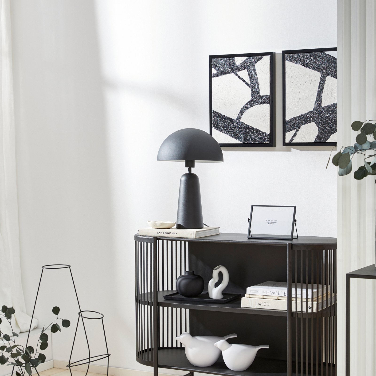 Tafellamp Aranzola, onder stralend, zwart