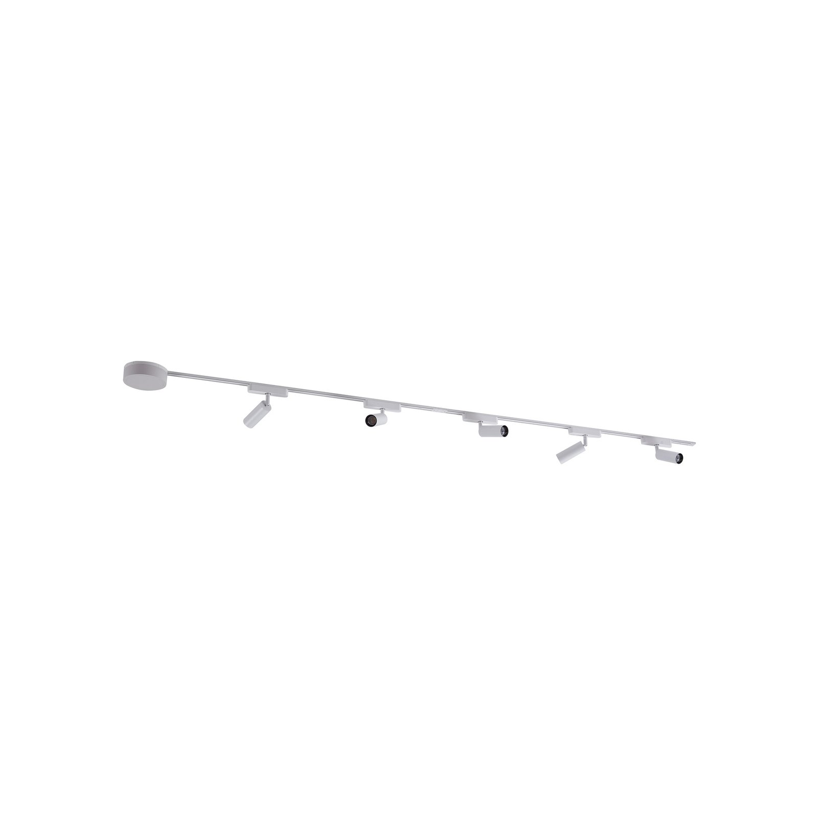 Système de lampes sur rail 48 V Lumaro, spots, 5 lampes, blanc, Ø 4cm, CCT