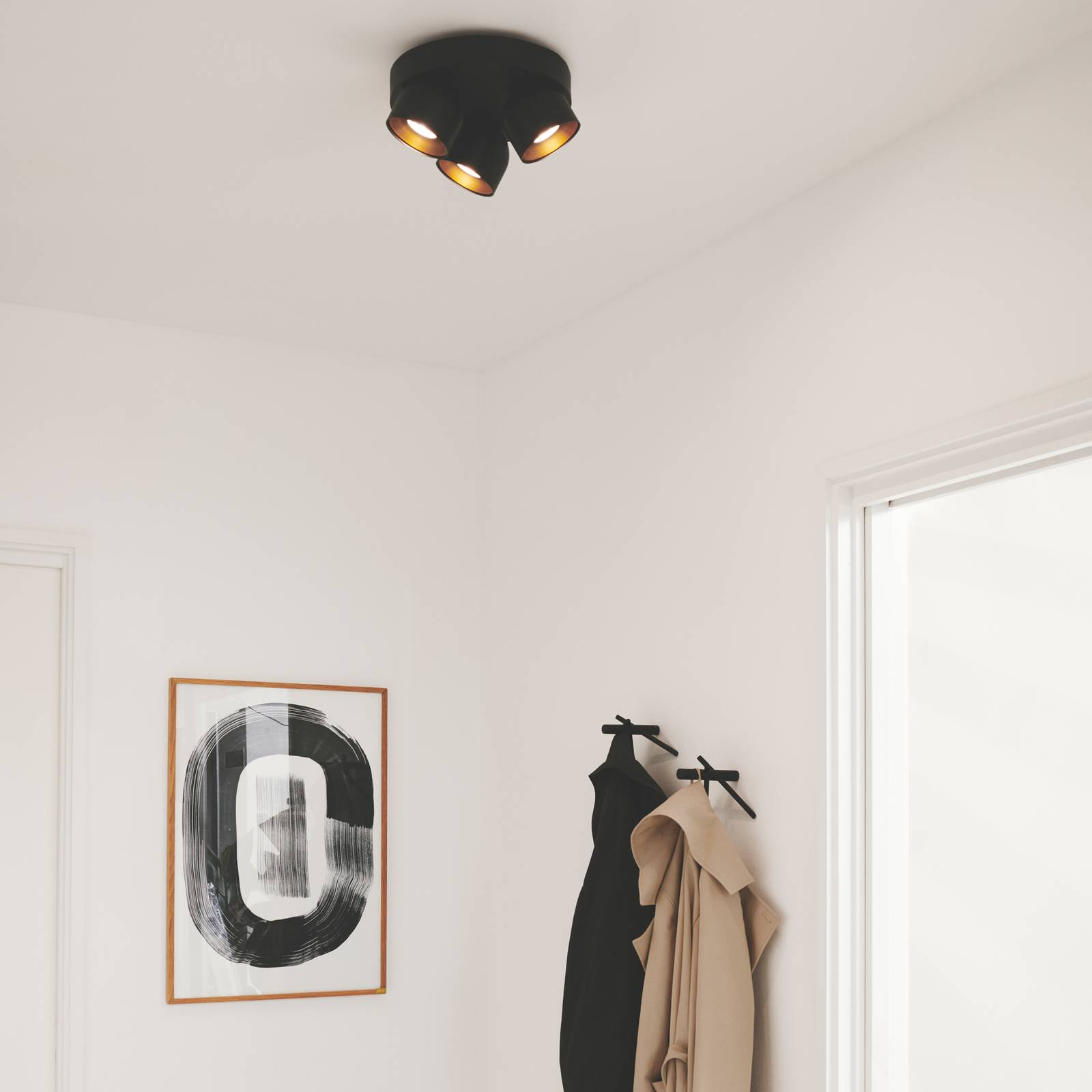 Nordlux Downlight Pitcher GU10 à 3 lampes rond métal noir