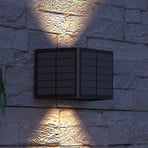 Calex Caserta solar LED outdoor wall light, up/down, black