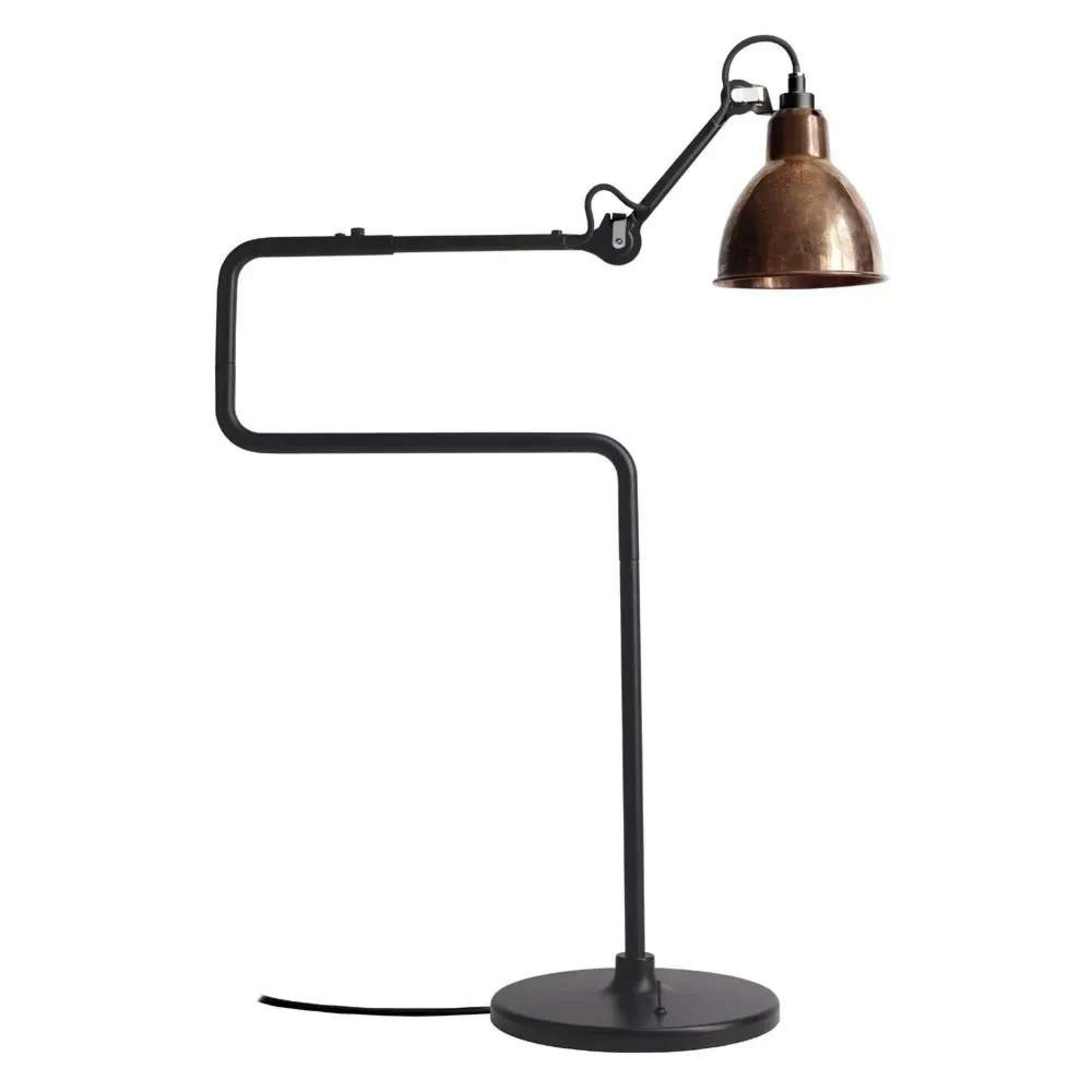 317 Tischleuchte Schwarz/Raw Kupfer - Lampe Gras