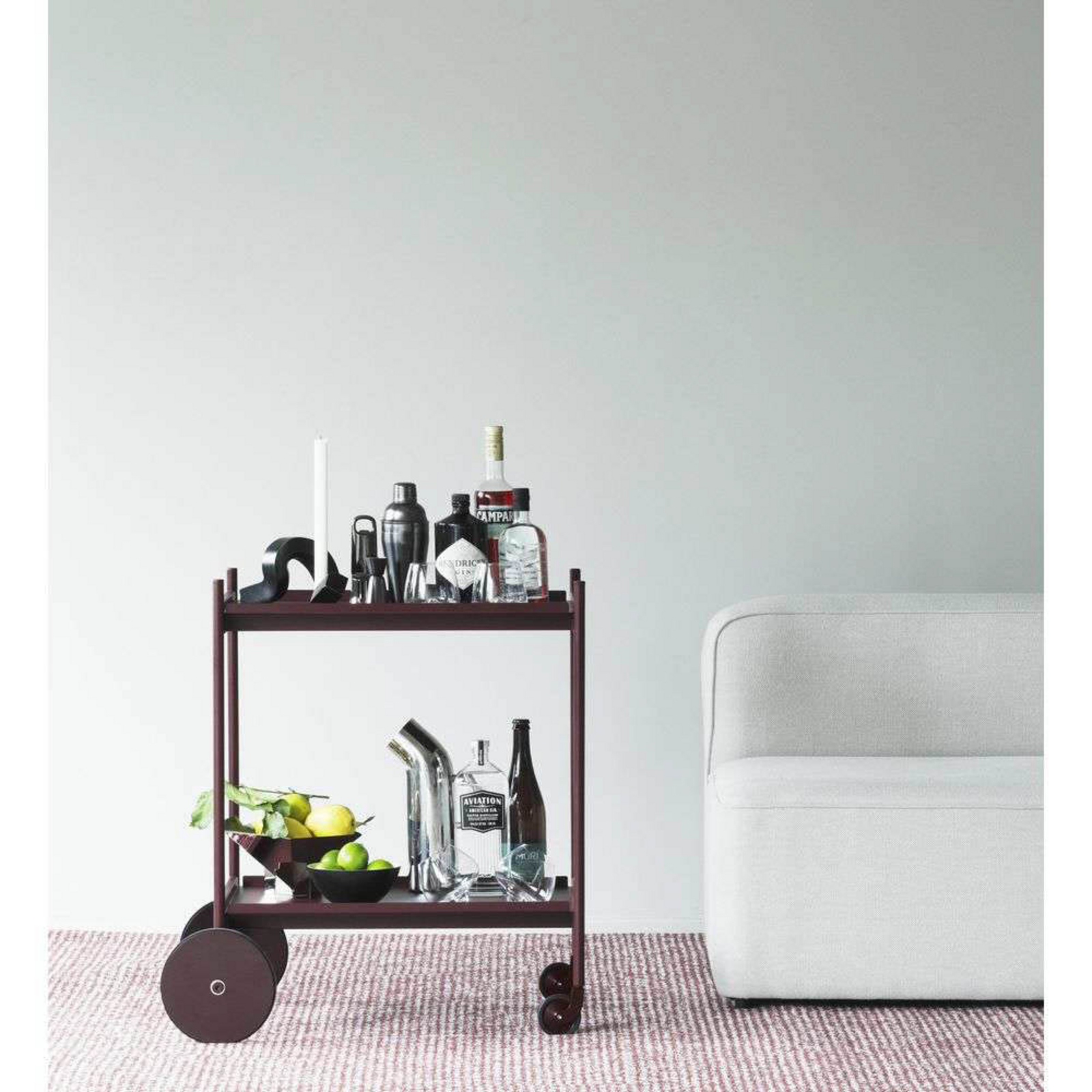 Flick cobija 170x240 Off-White/Burgundy - Normann Copenhagen