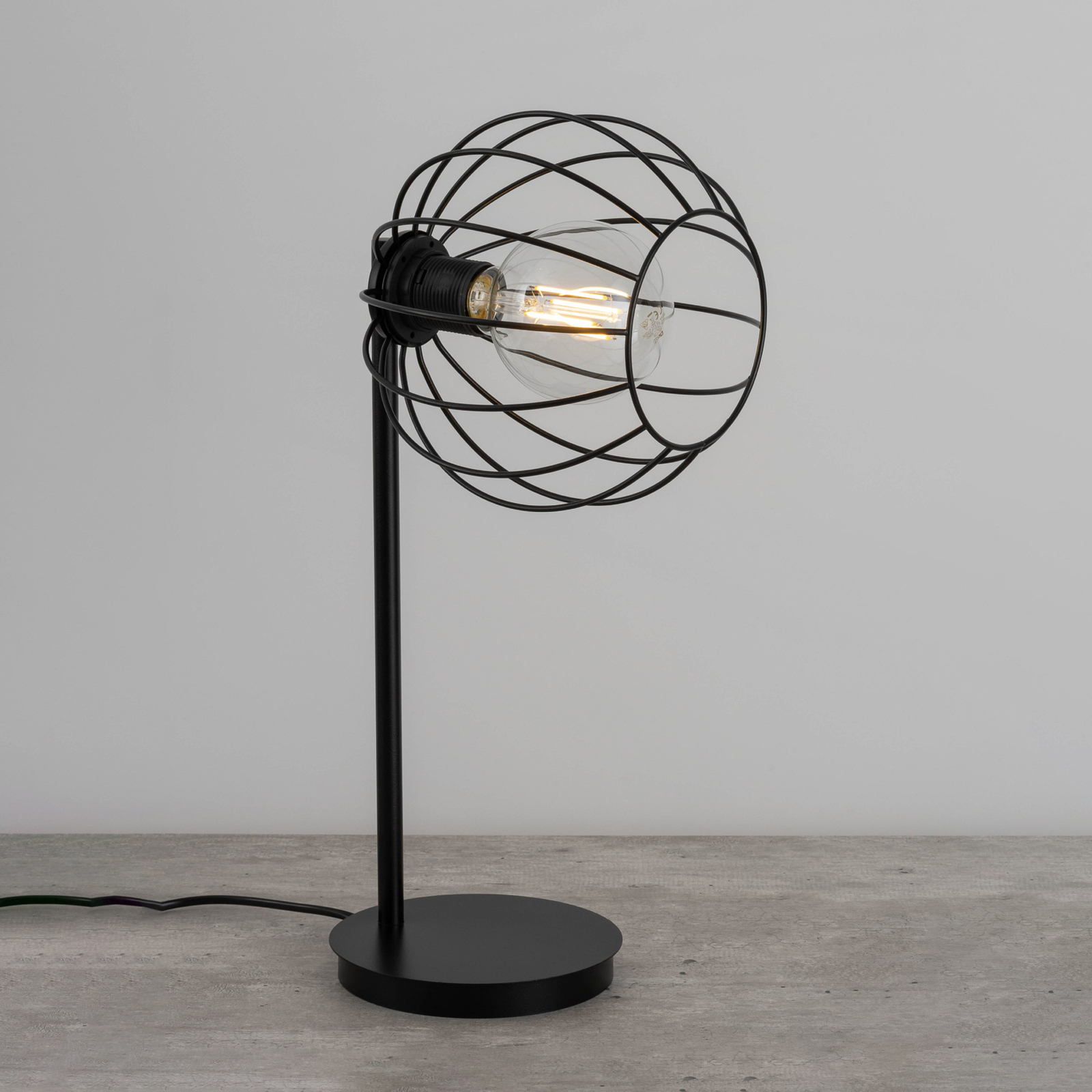 Lámpara de mesa Madam, negro, 1 pantalla de jaula