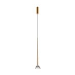 LED hanglamp Rina, goudkleurig/helder, Ø 7 cm, metaal/acryl