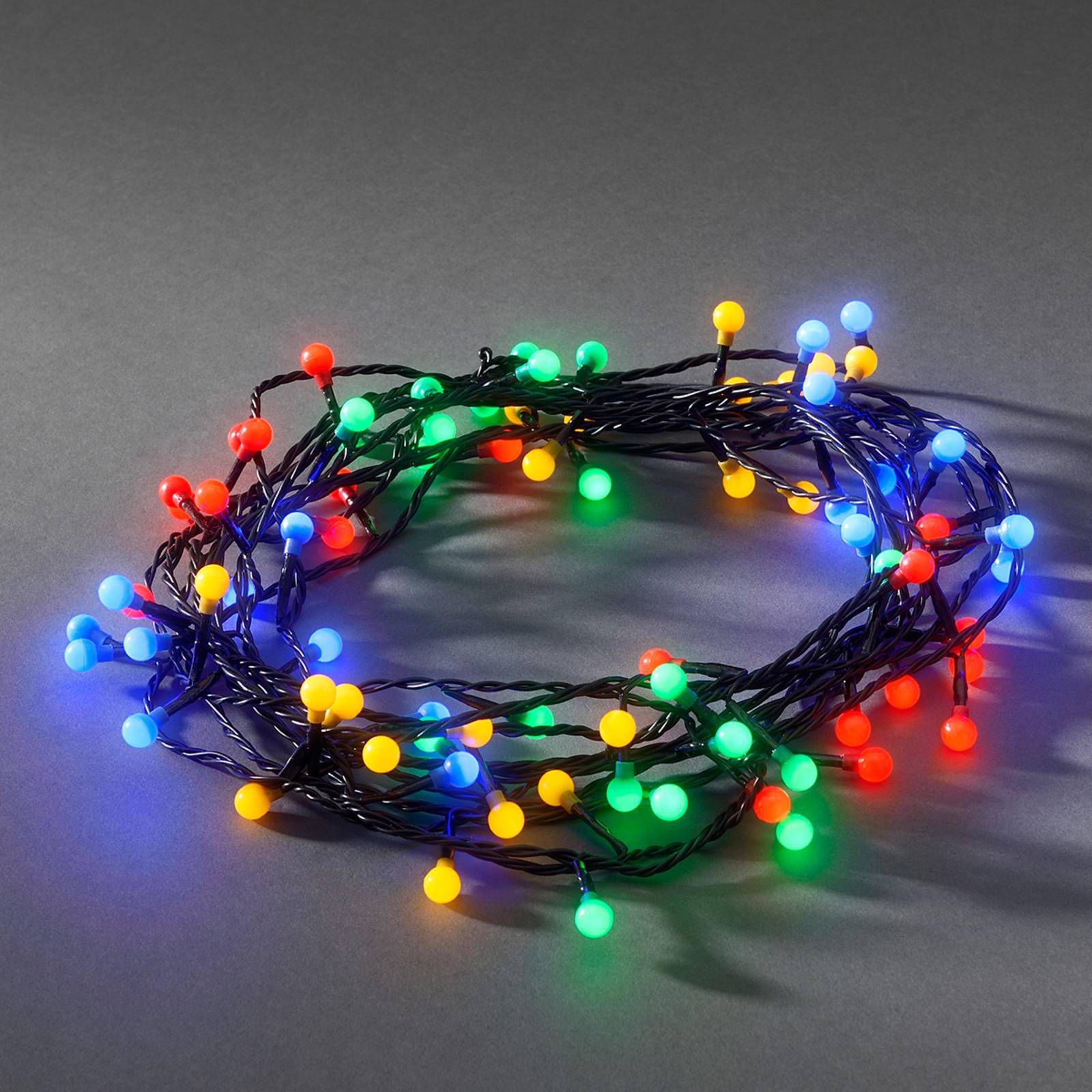 Konstsmide Christmas LED-ljusslinga utomhus 80 lampor kulört