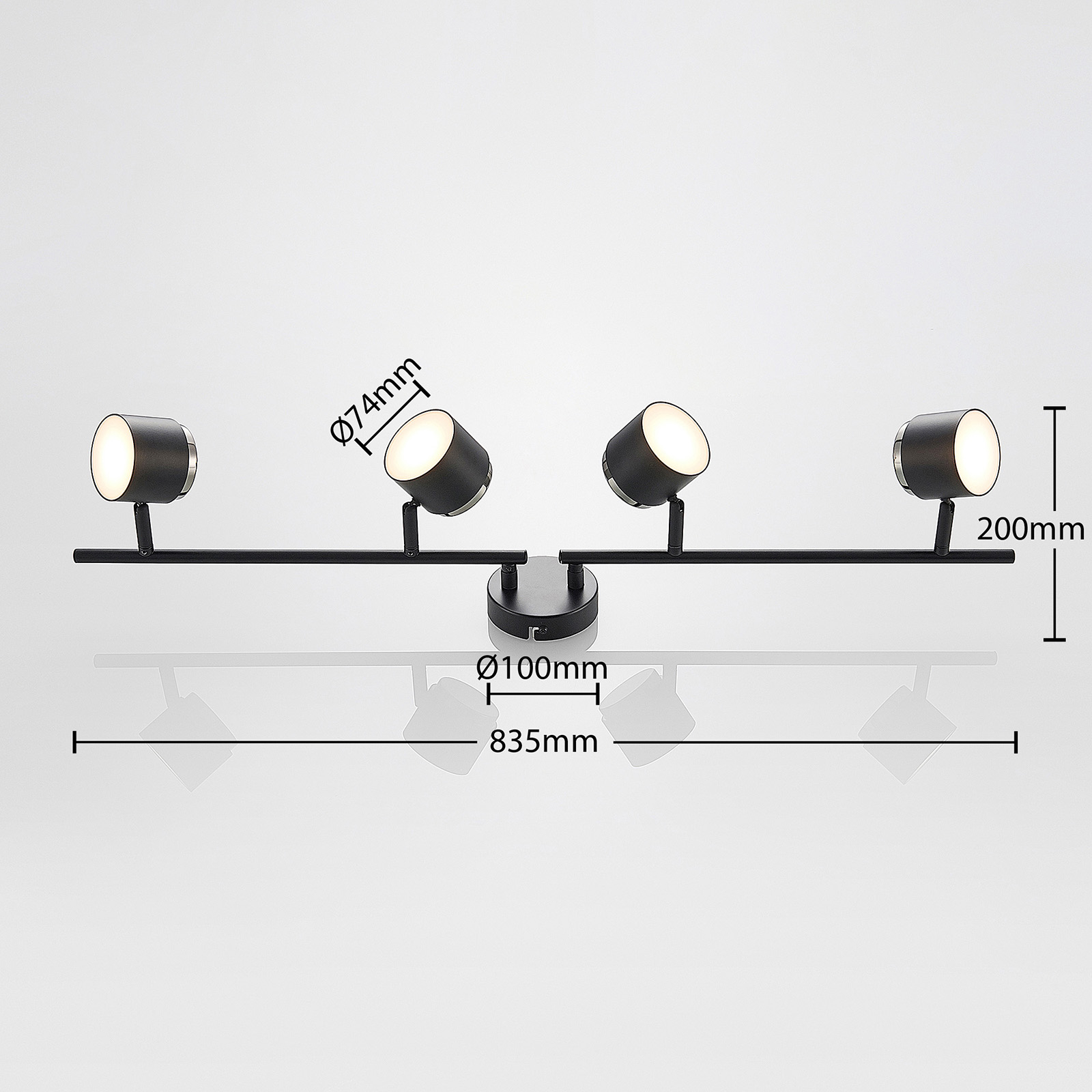Lindby Marrie LED-Strahler, schwarz, 4-flammig
