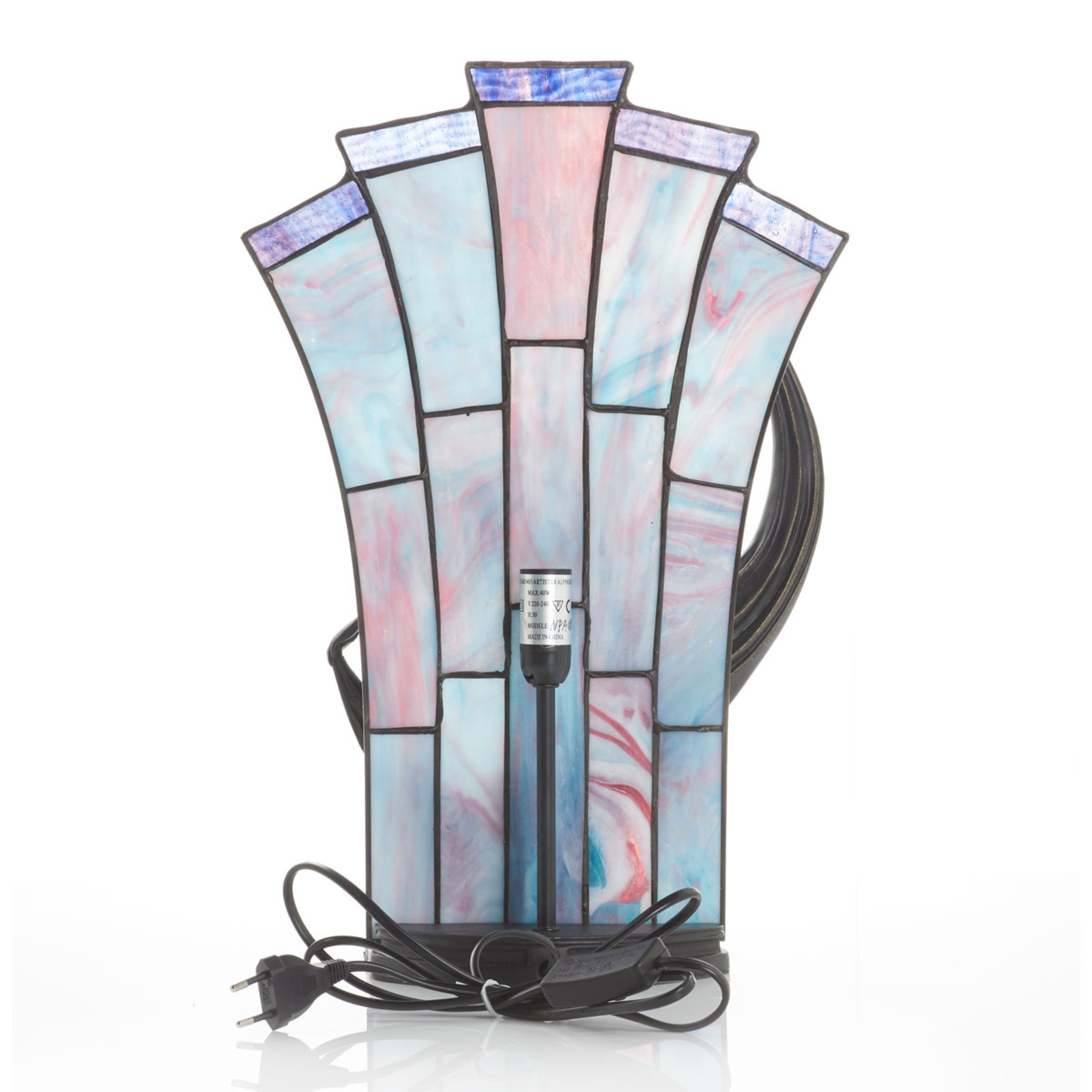 Tiltalende Flamina bordlampe i Tiffany-stil