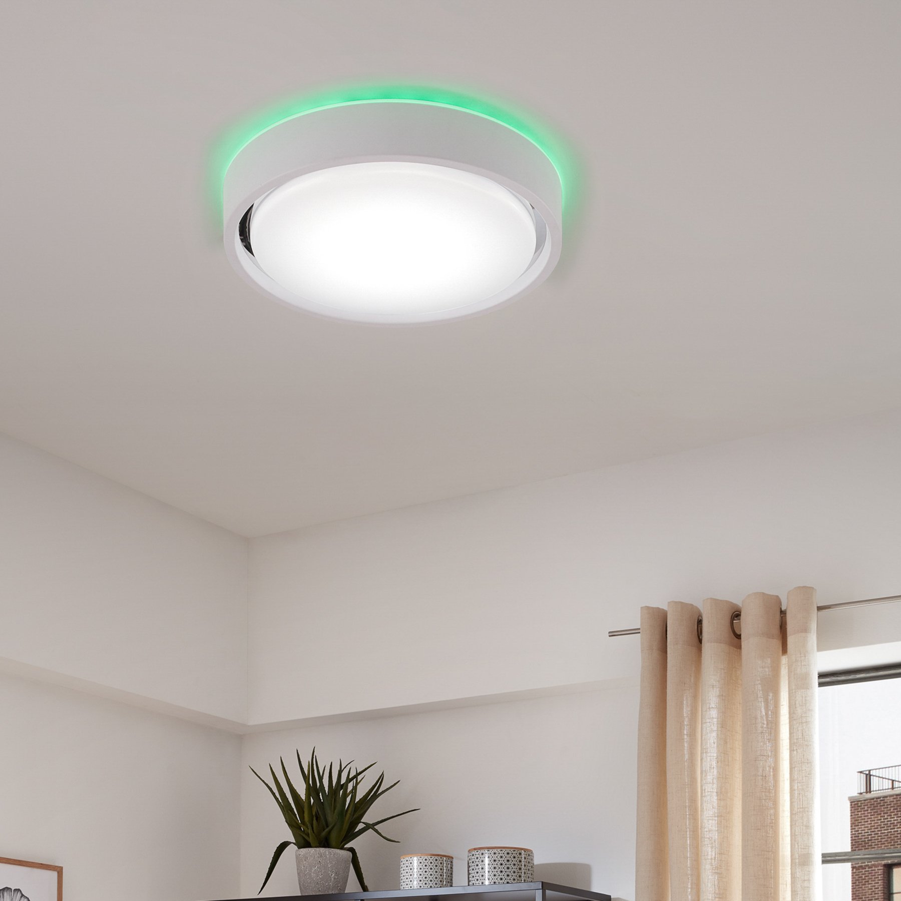 Brilonger Talena M LED ceiling lamp RGB CCT, sensor, black, for Living / Dining Room, metal, plastic, 30 W, energy efficiency: A+, H: 7.5 cm