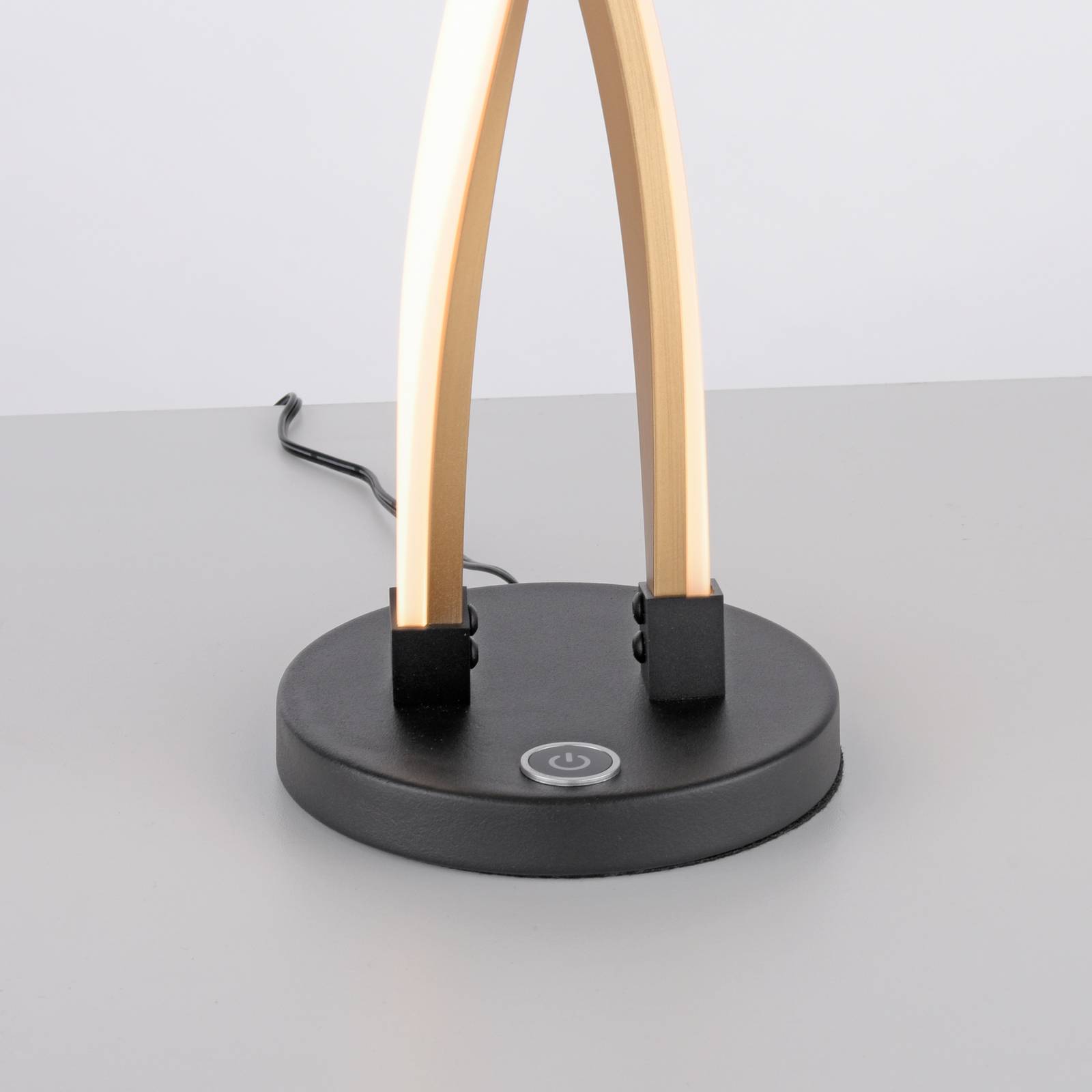 Paul Neuhaus lampa stołowa LED Polina, złota, metal, ściemniana