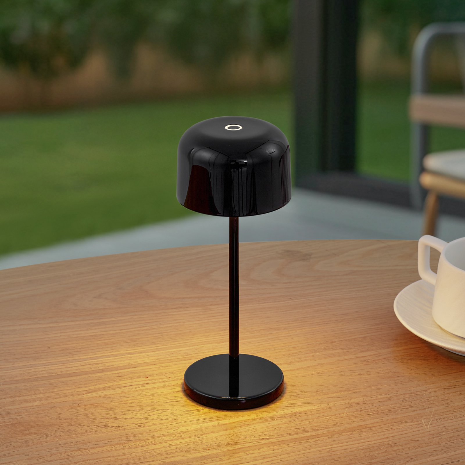 Quill LED table lamp, CCT, black, dimmable - Lucande