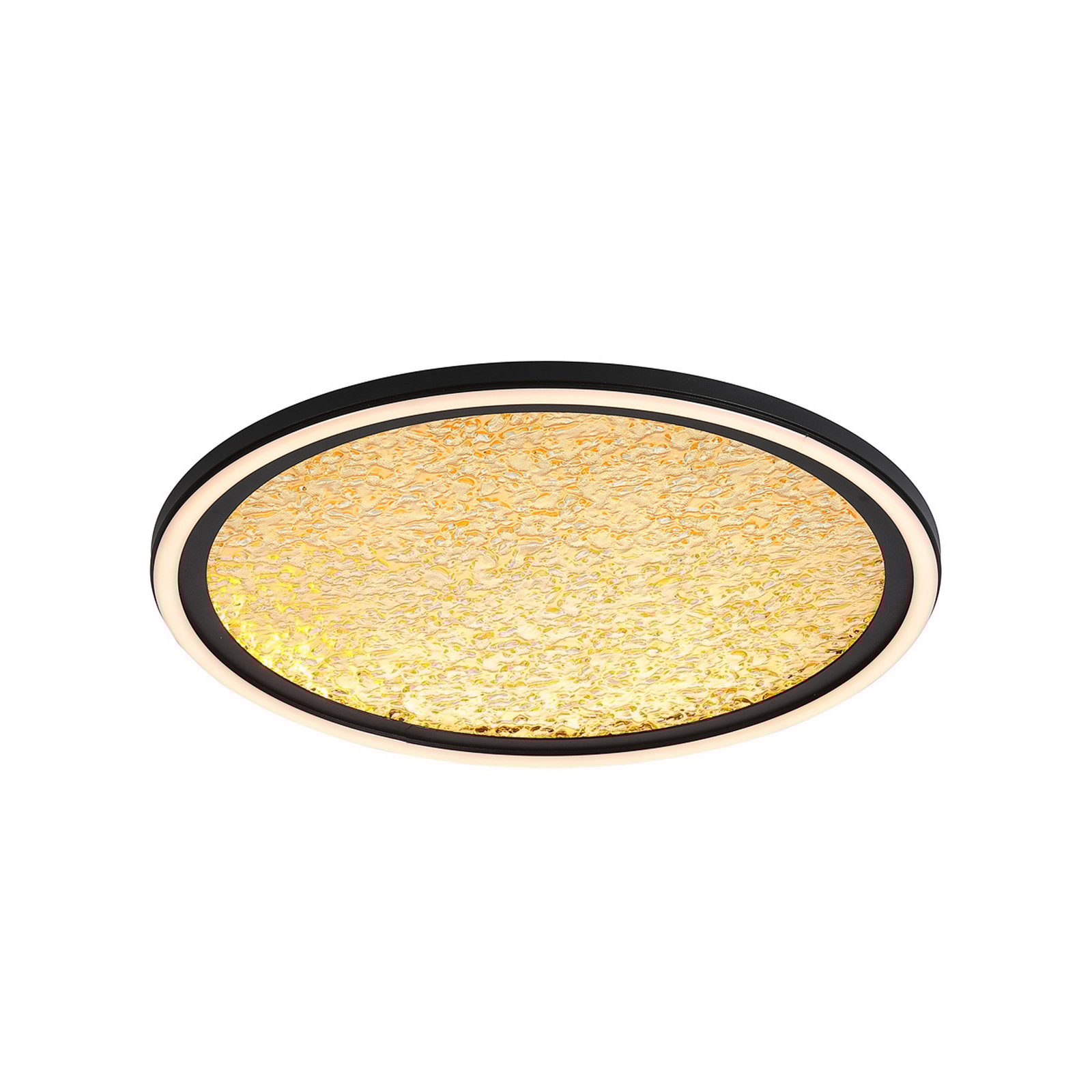 LED plafondlamp Luna, Ø 40 cm, zwart/goudkleurig, metaal