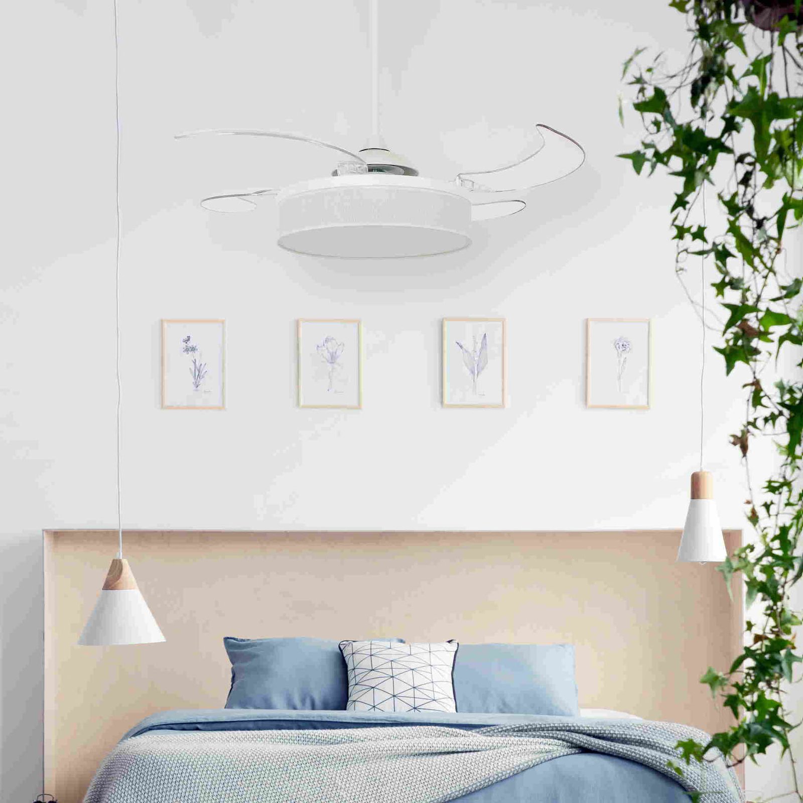 Beacon ceiling fan light Fanaway Fraser white/clear quiet