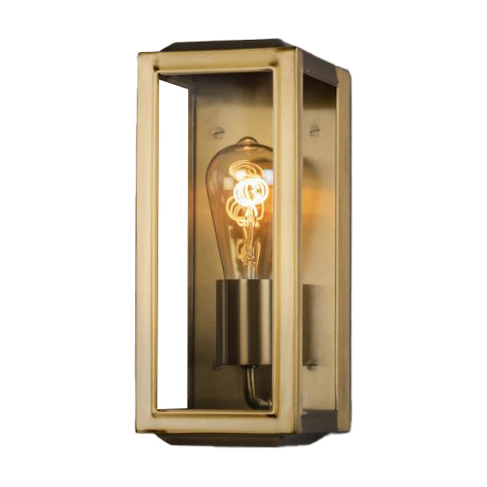 Außenwandlampe Carpi, messing, Breite 12,5cm