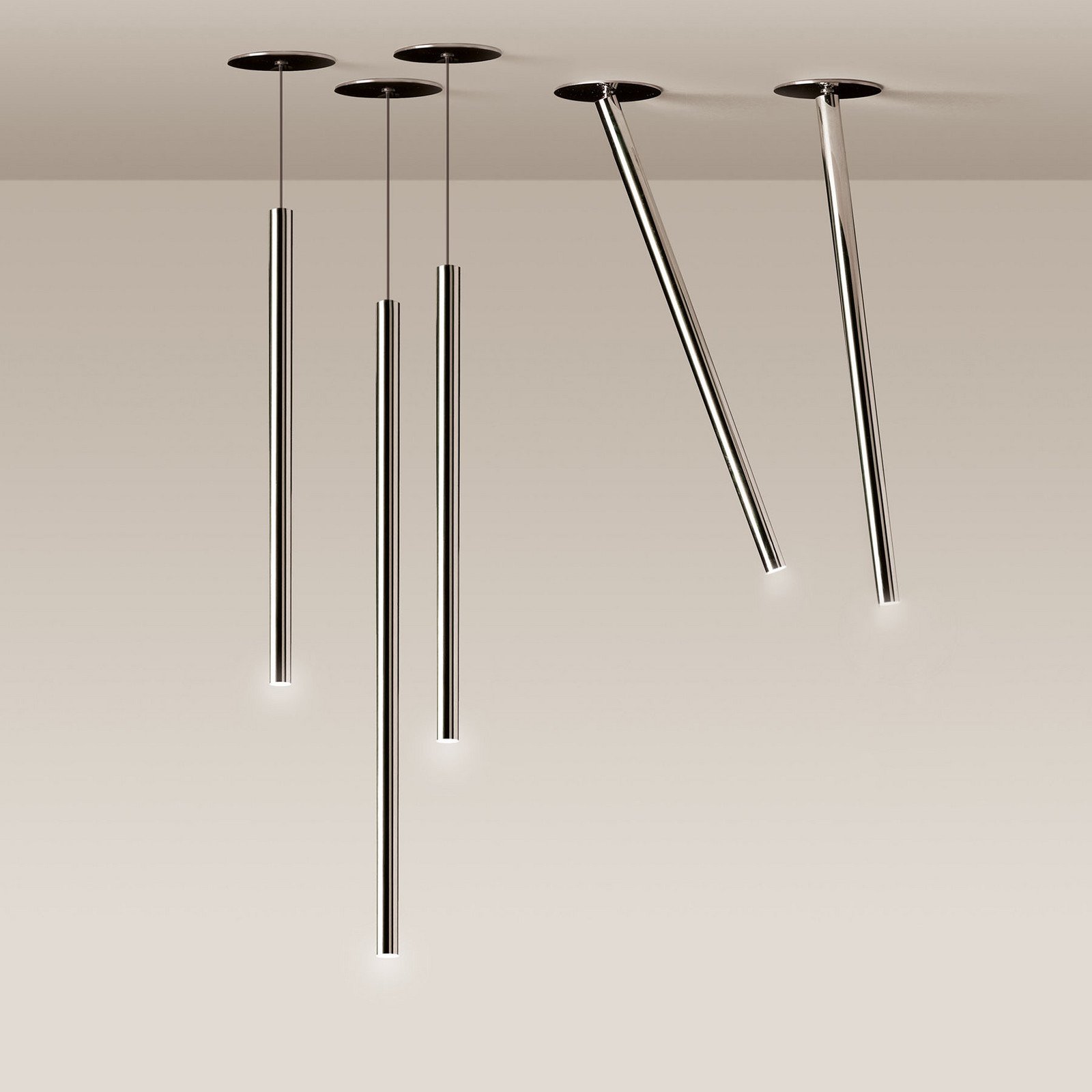 Nemo Canna Nuda plafonieră LED crom - Camera de zi / sufragerie - modern - crom lucios - Metal