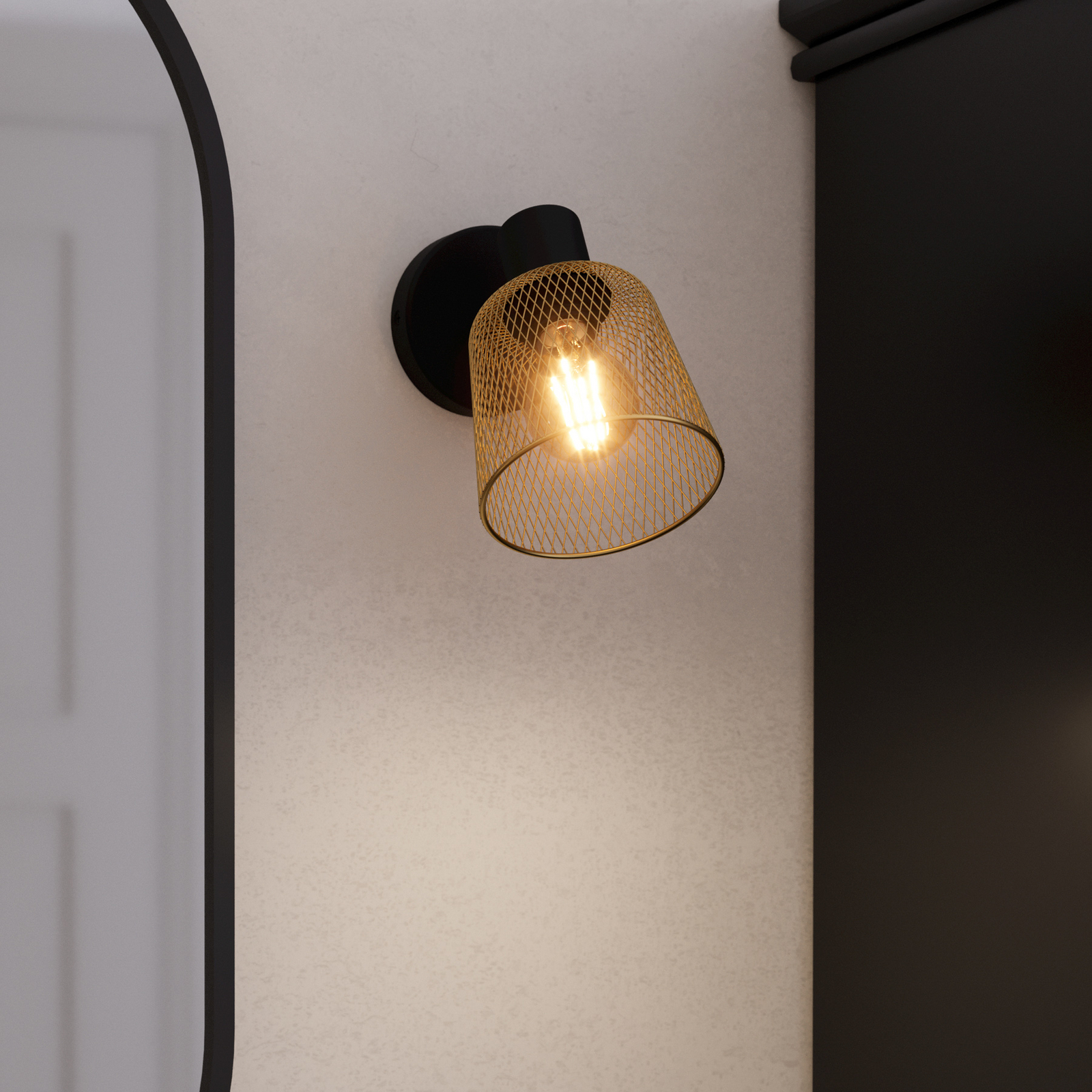 EGLO Coslada προβολέας τοίχου, μαύρο/ορείχαλκο