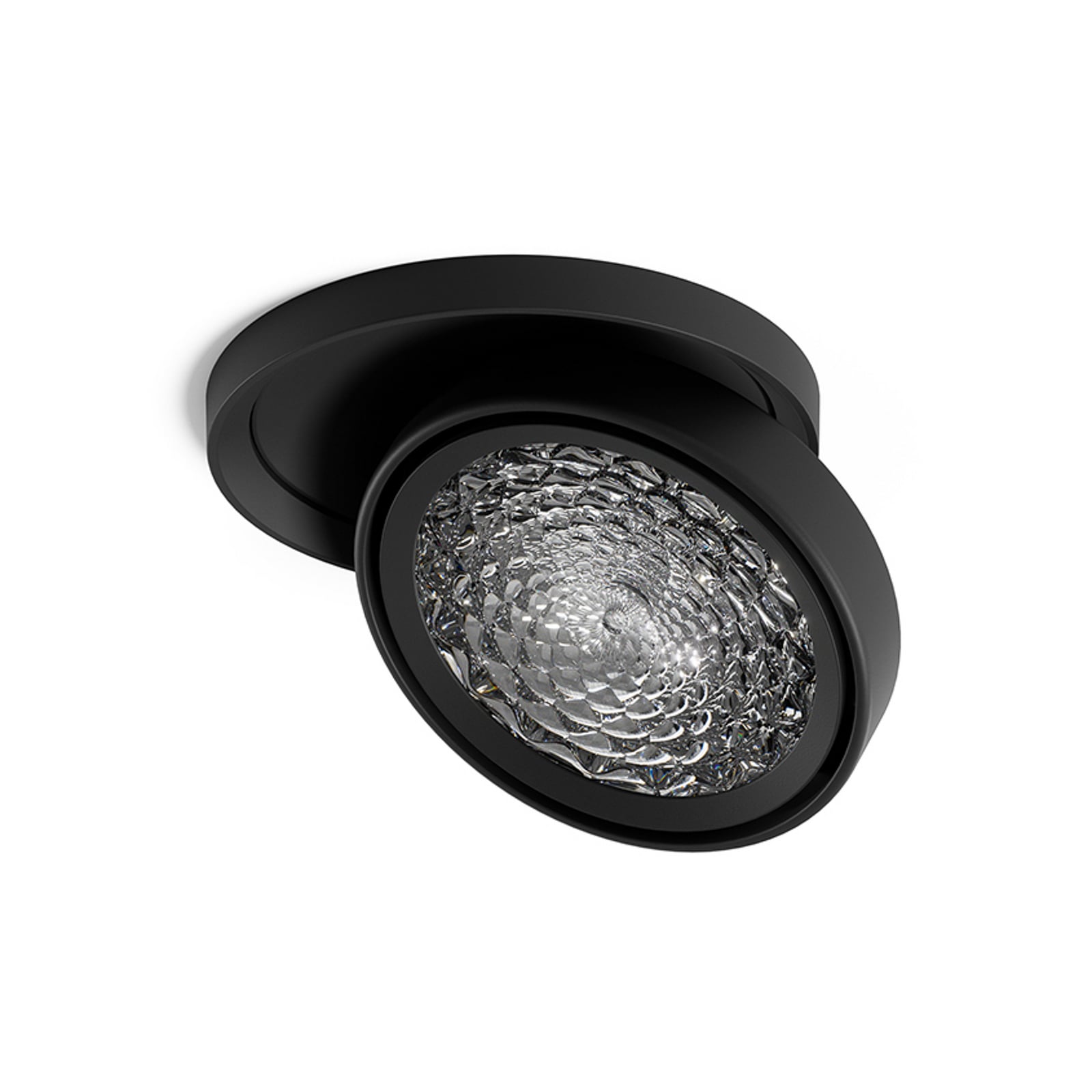 Spot LED de încastrare Nivo, negru, 50°, 11 cm, orientabil, dimabil – Sigor