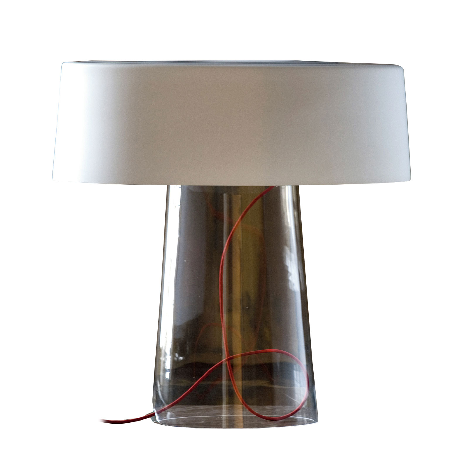 Prandina Glam stolová lampa 48cm číra/biela