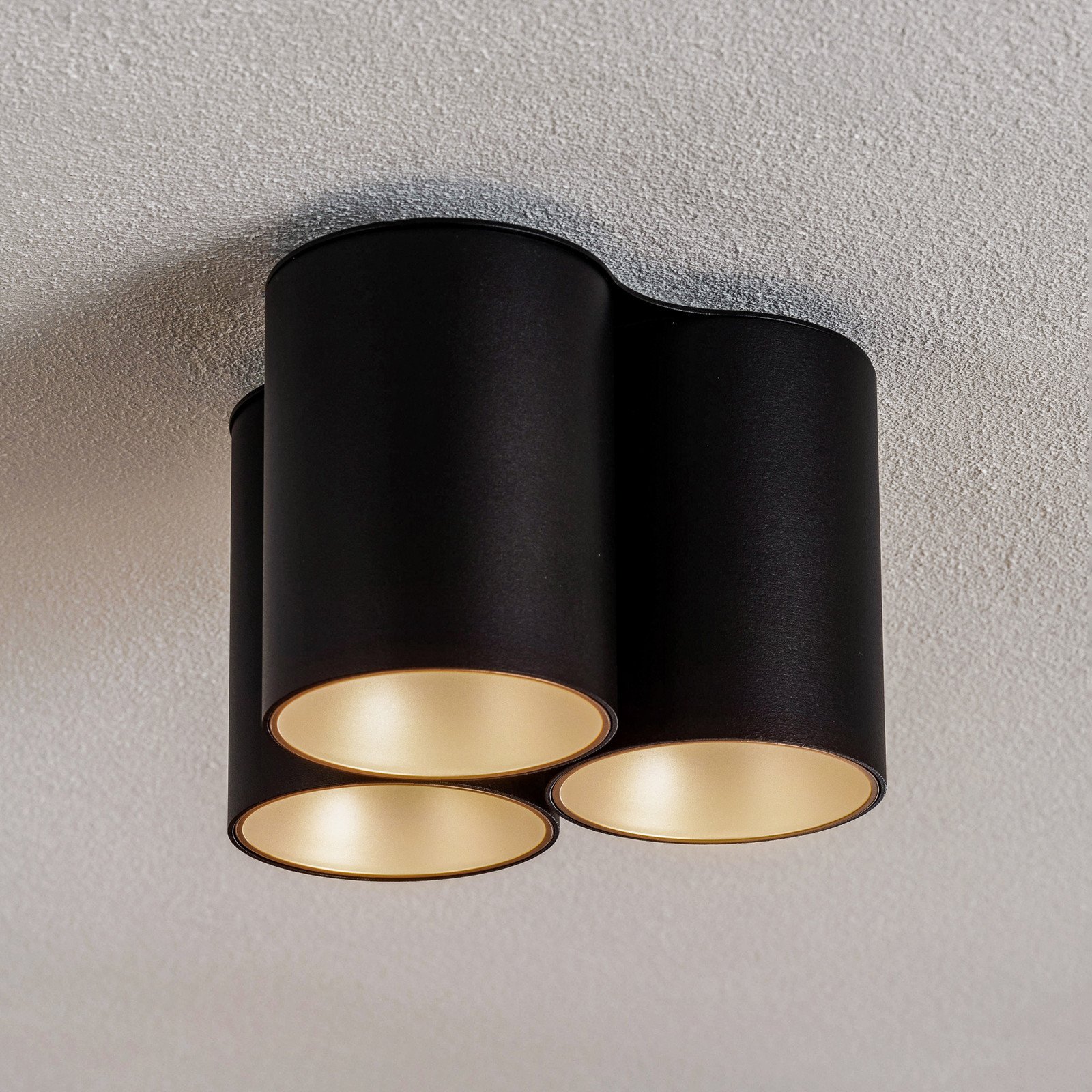 Euluna Plafonieră Eye Tone III negru/auriu - Camera de zi / sufragerie - modern - negru auriu - Metal