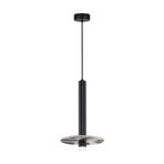 LED hanglamp Leandros, zwart, Ø 40 cm, kunststeen/metaal