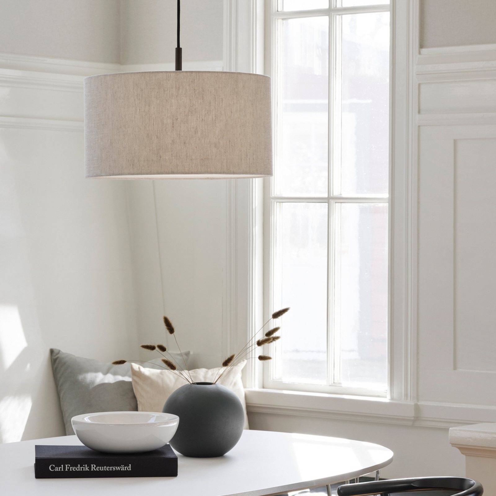 Lampada a sospensione Soft, Ø 44 cm, naturale/bronzo, lino - Belid Lampada a sospensione Soft, Ø 44 cm, naturale/bronzo, lino - Belid