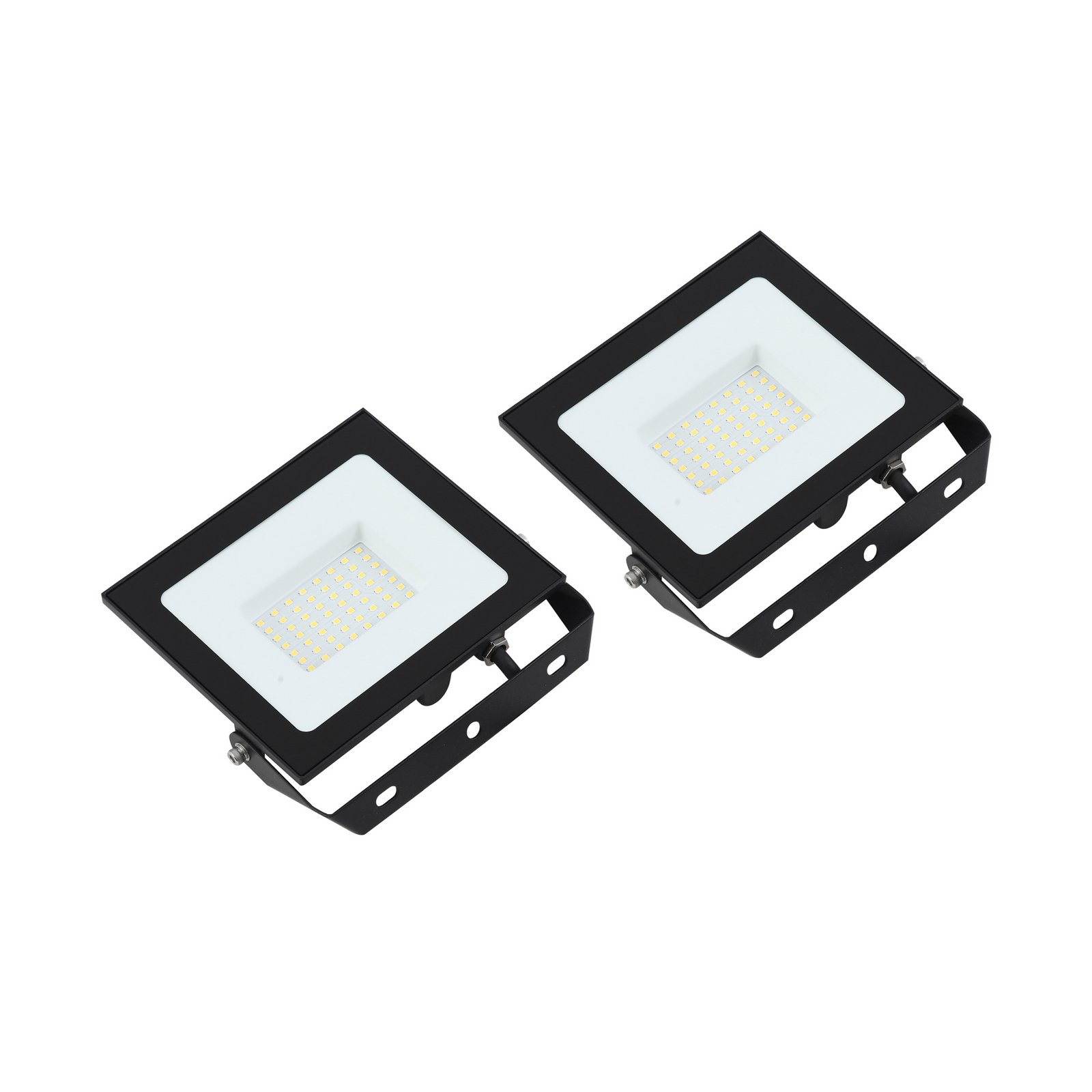 Prios LED-Außenstrahler Maikel, 50 W, Metall, 2er-Set