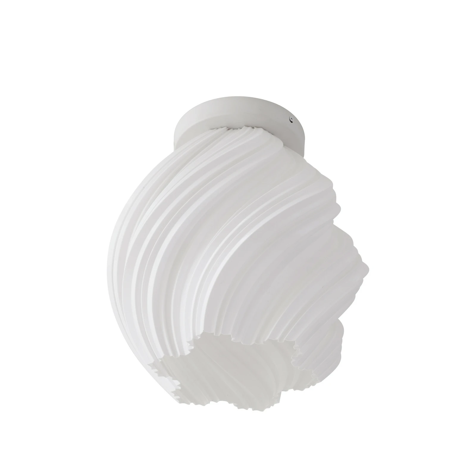 Stropné svietidlo Lindby Nuvia, výška 32 cm, biele, 3D tlač