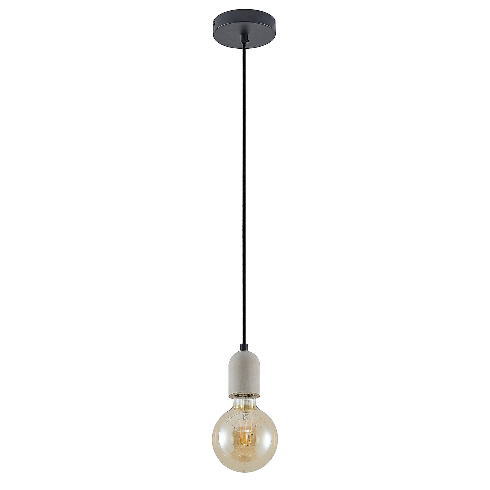 Lindby Archita hanglamp, grijs, zwart