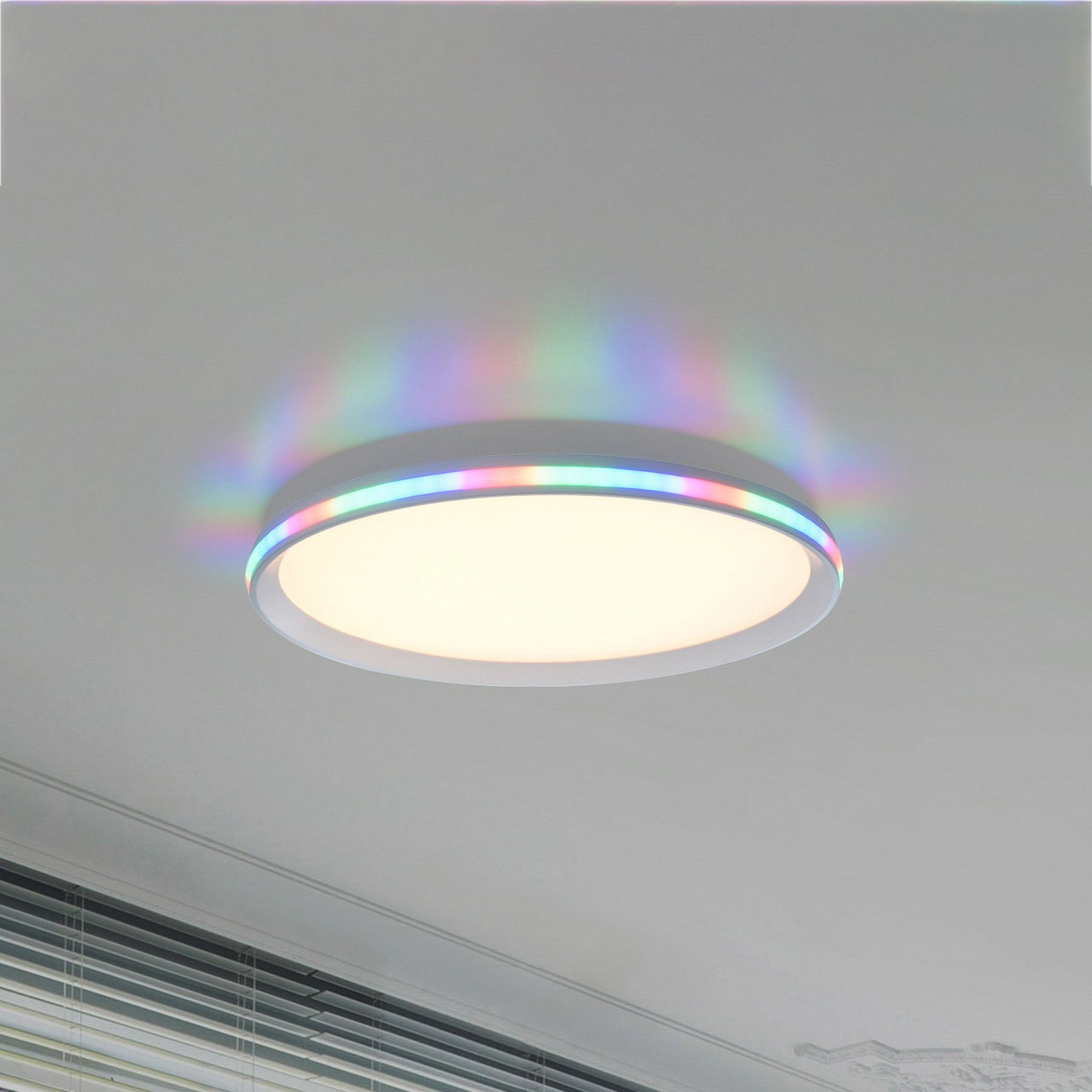 JUST LIGHT. Plafonieră LED Galactica cu telecomandă RGB/CCT - Camera de zi / sufragerie - modern - alb - Plastic