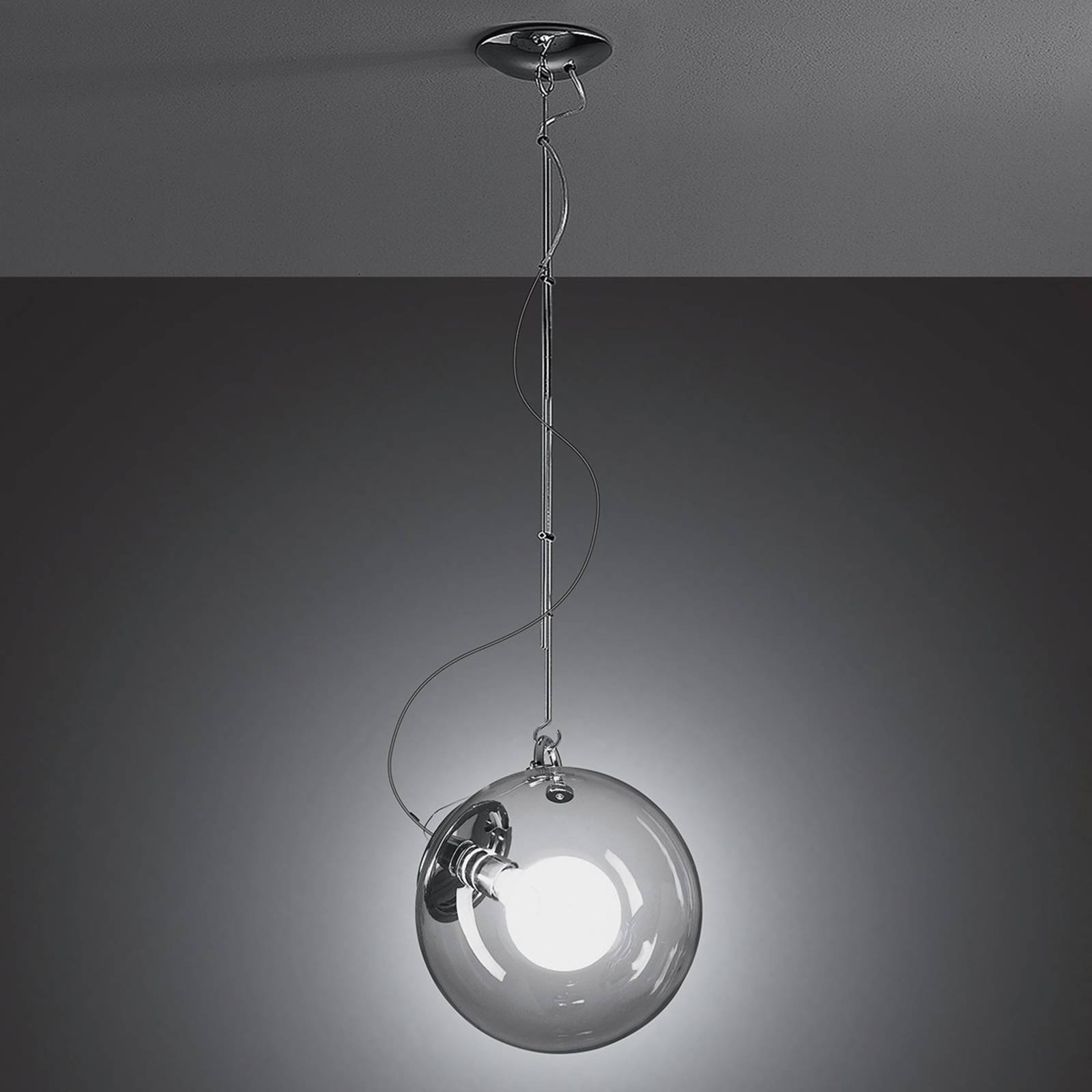 Artemide Miconos szklana lampa wisząca, chrom