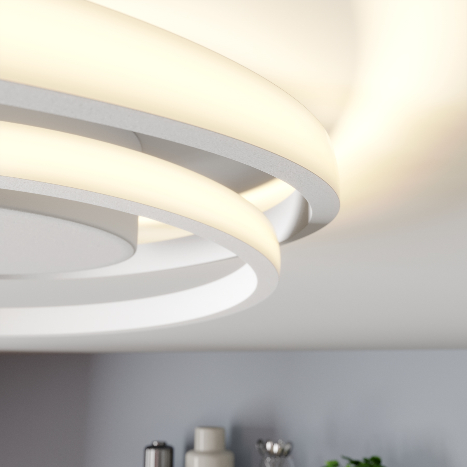 Lindby Kyron LED plafondlamp, wit mat