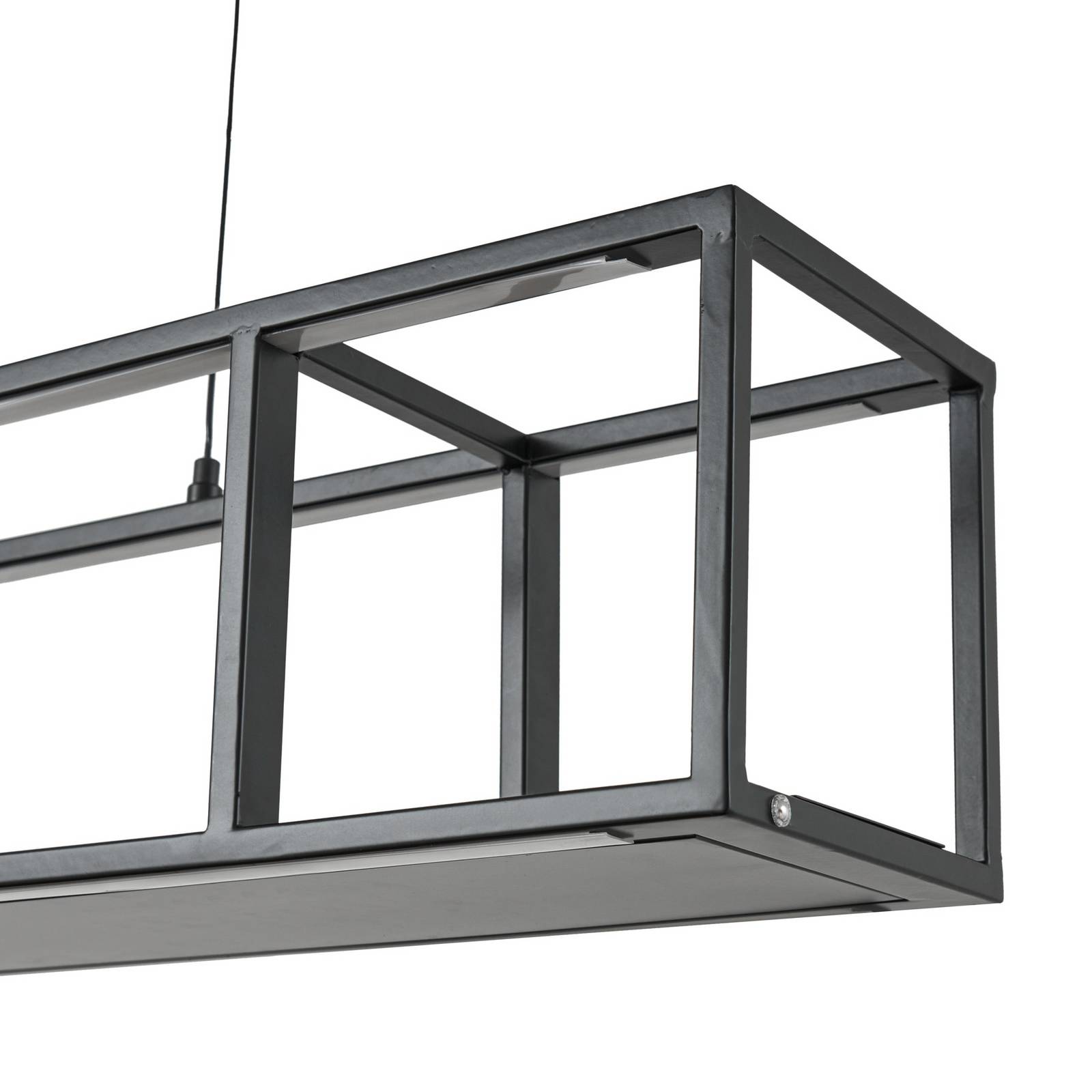 Lucande żyrandol LED Estante, czarna, ściemniany, CCT