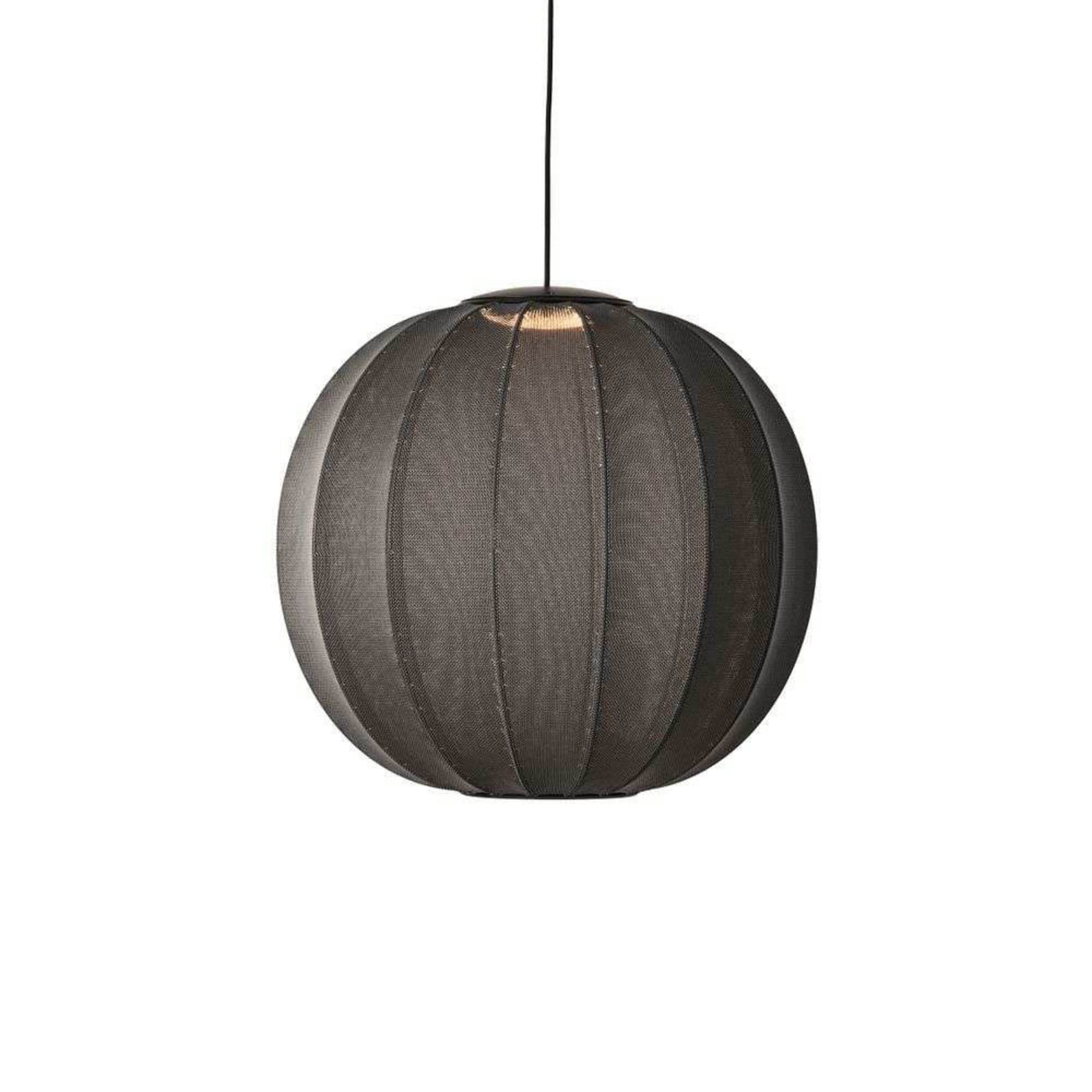 Knit-Wit 60 Round LED Pendel Black Made By Hand - Soveværelse - Stof / tekstil