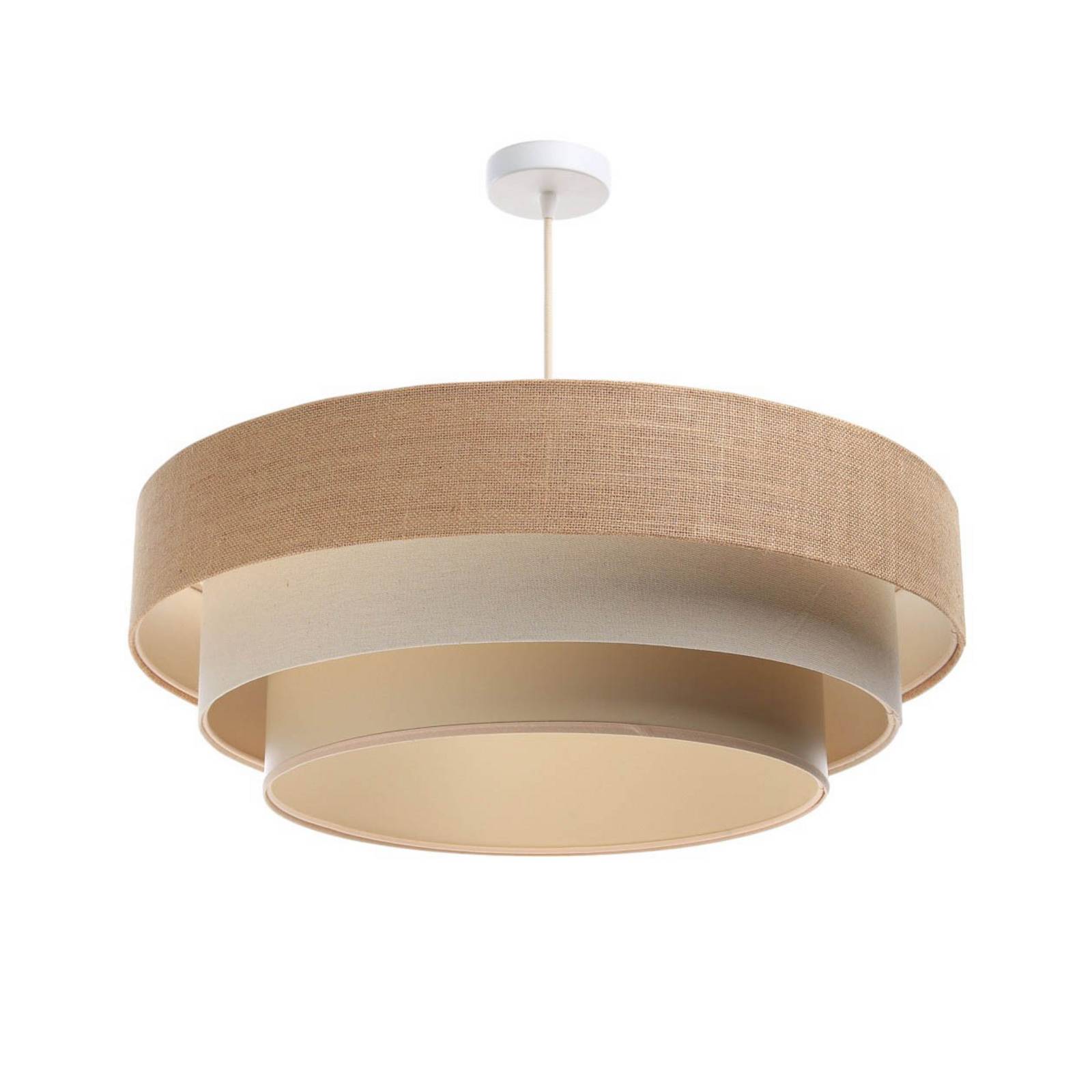 Pendelleuchte 60 cm mit 3 Schirmen beige creme 050-101-60