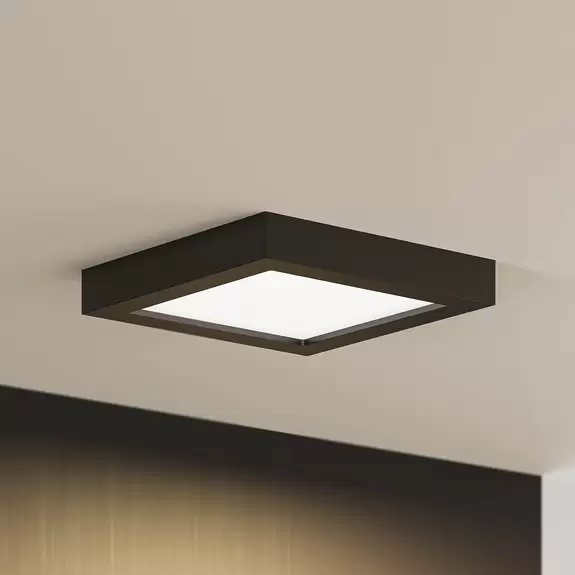 Lampenwelt Prios LED-Deckenlampe Alette, schwarz, 18 W, CCT, dimmbar