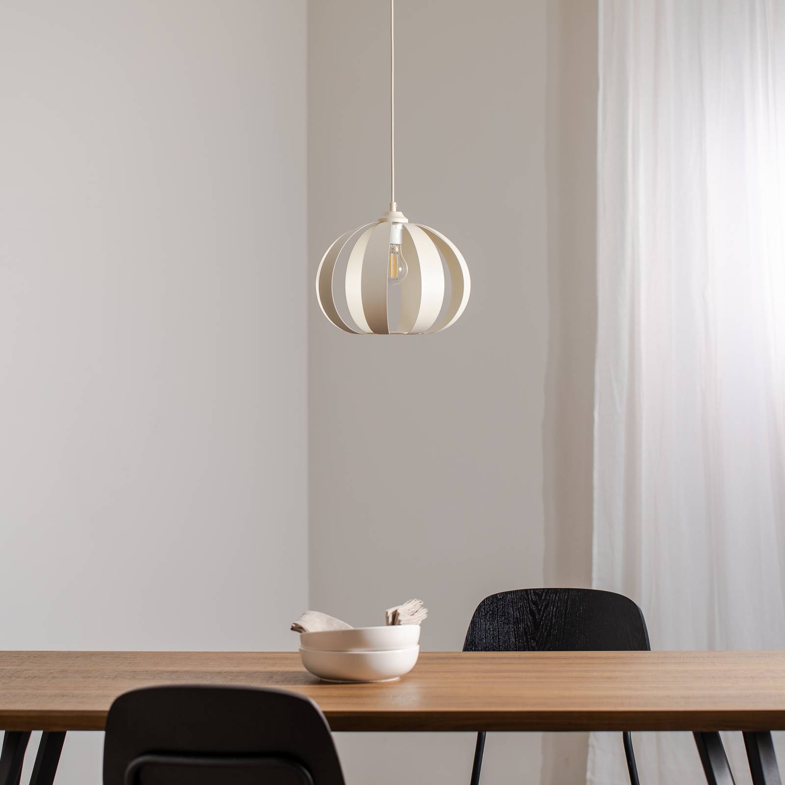 Lampa wisząca Newton, 1-punktowa, kolor piaskowy, metalowa
