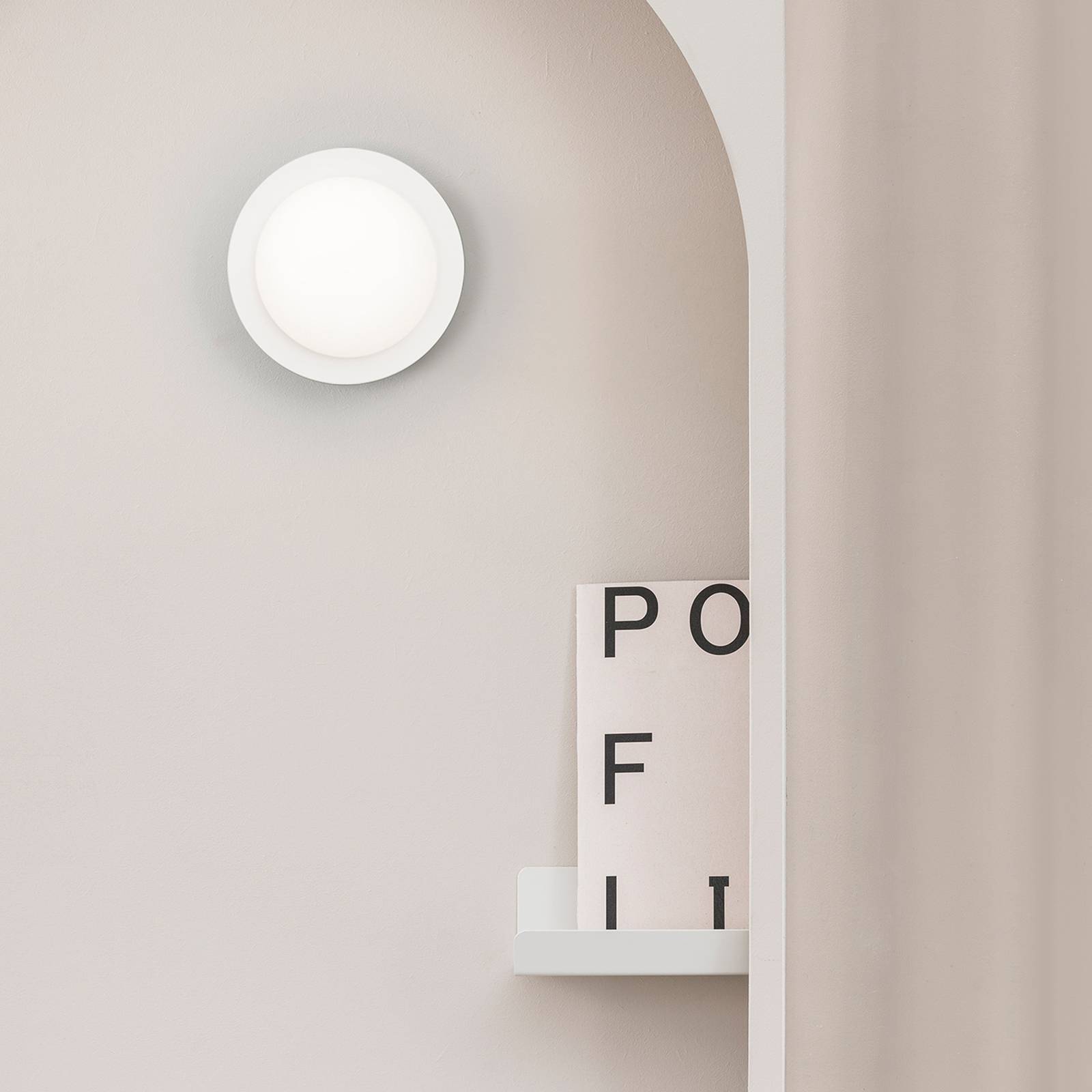 FARO BARCELONA May LED wall light IP44, white