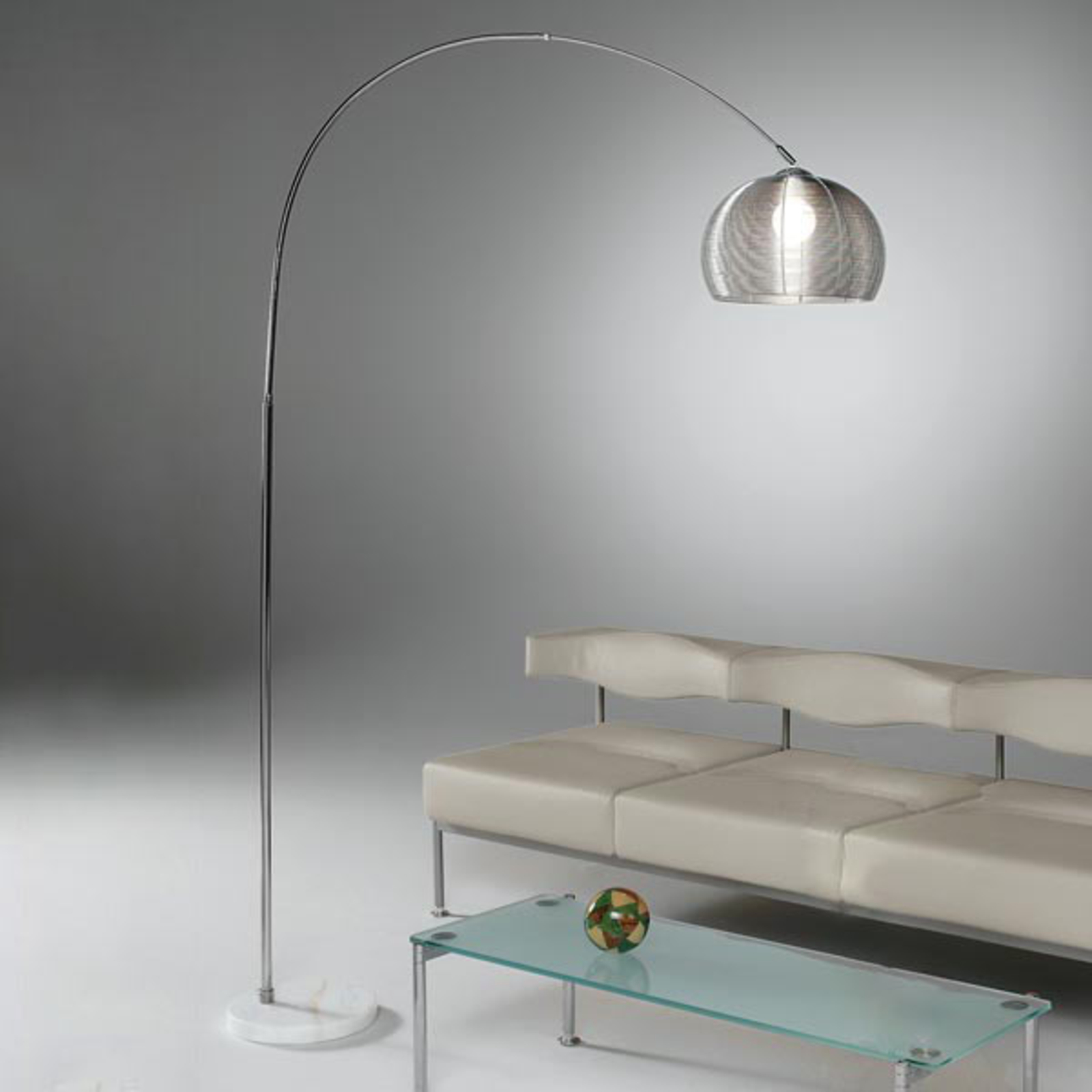Perenz GRATA floor lamp, metal with marble base, for Living / Dining Room, metal, marble, E27, 100 W, energy efficiency: A++, H: 190 cm